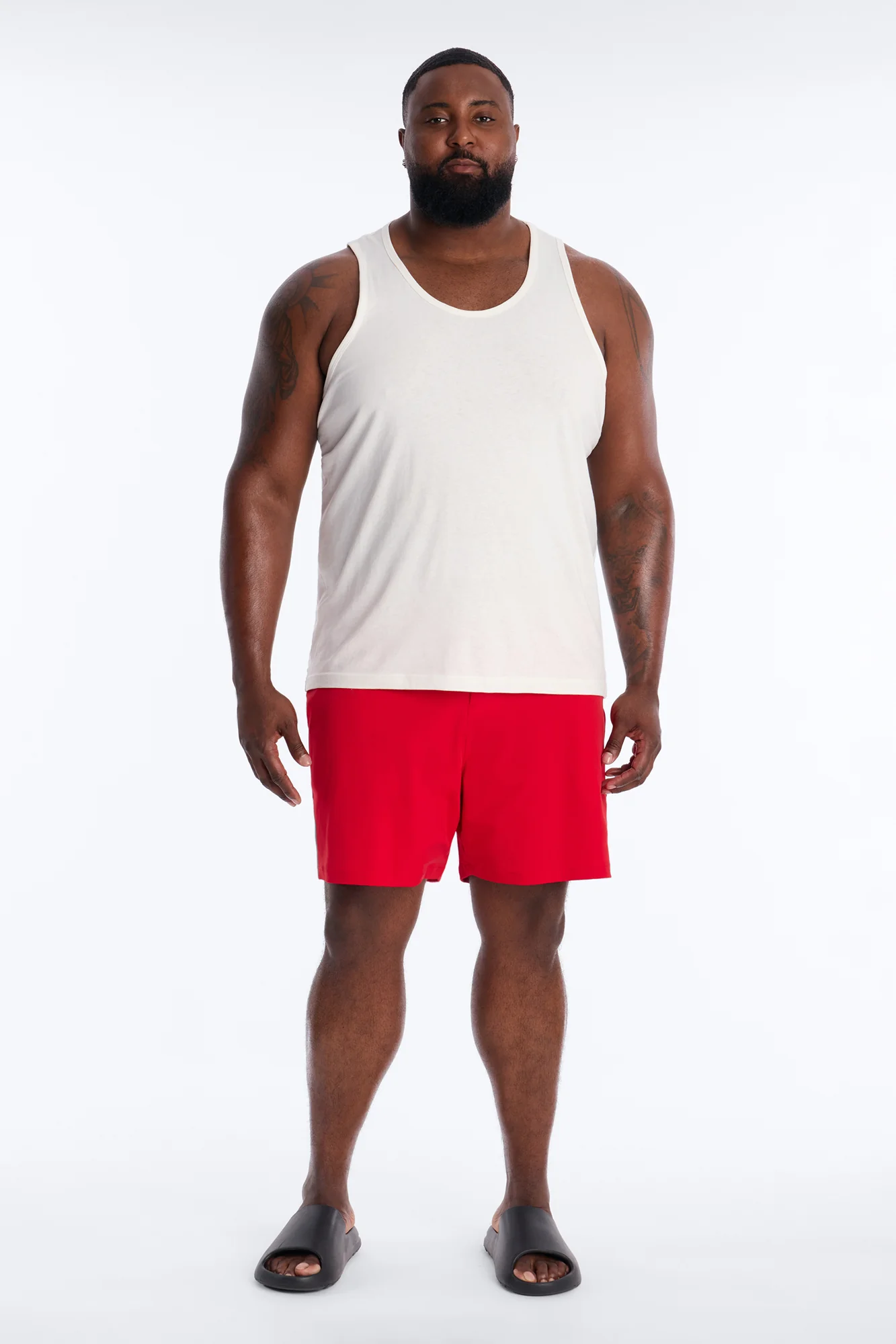Elevated Stretch Trouser Swim Trunk 6″ - Red - Image 6
