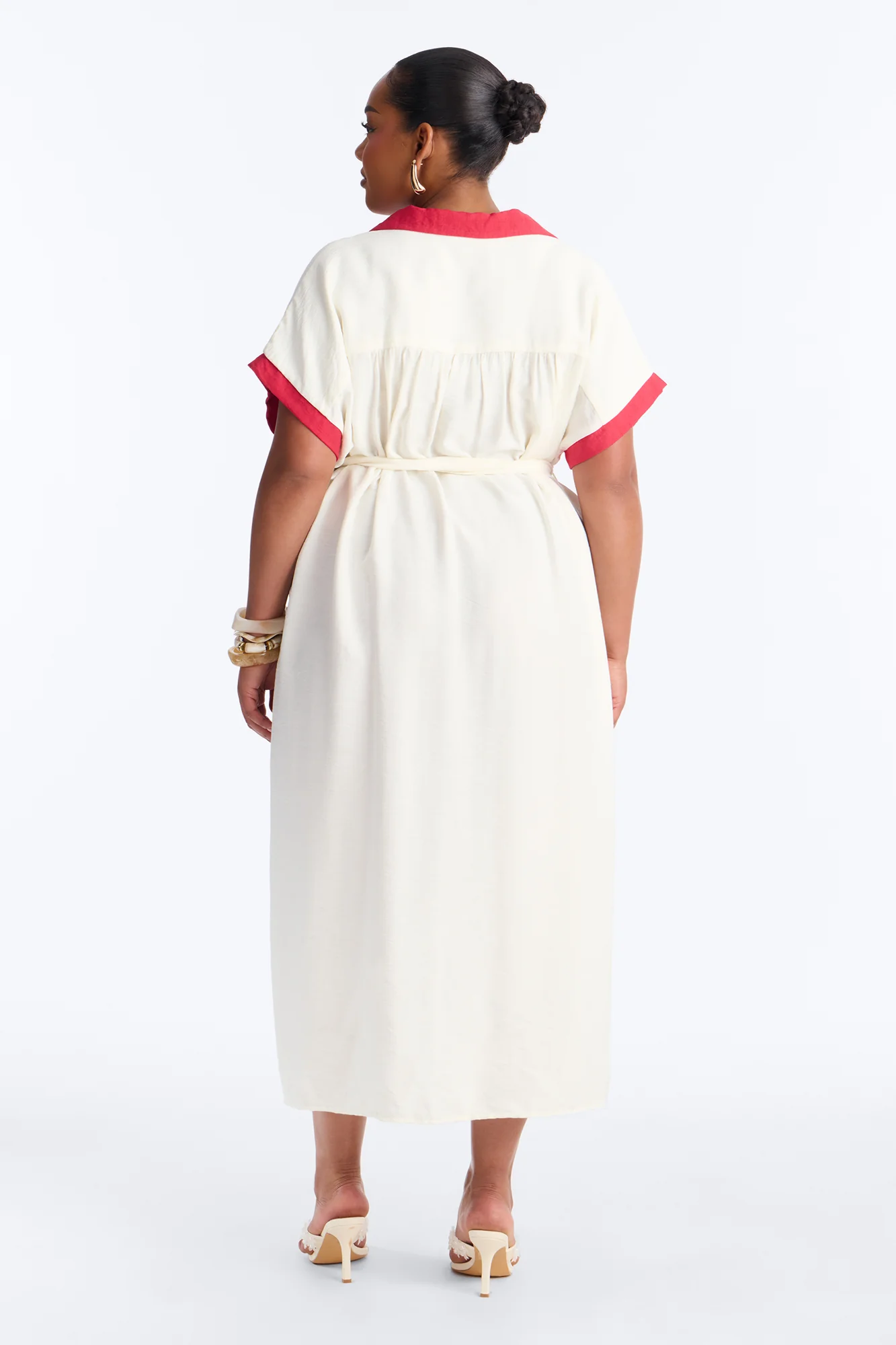 Elisa Printed Shirt Midi Dress - White/combo - Image 8
