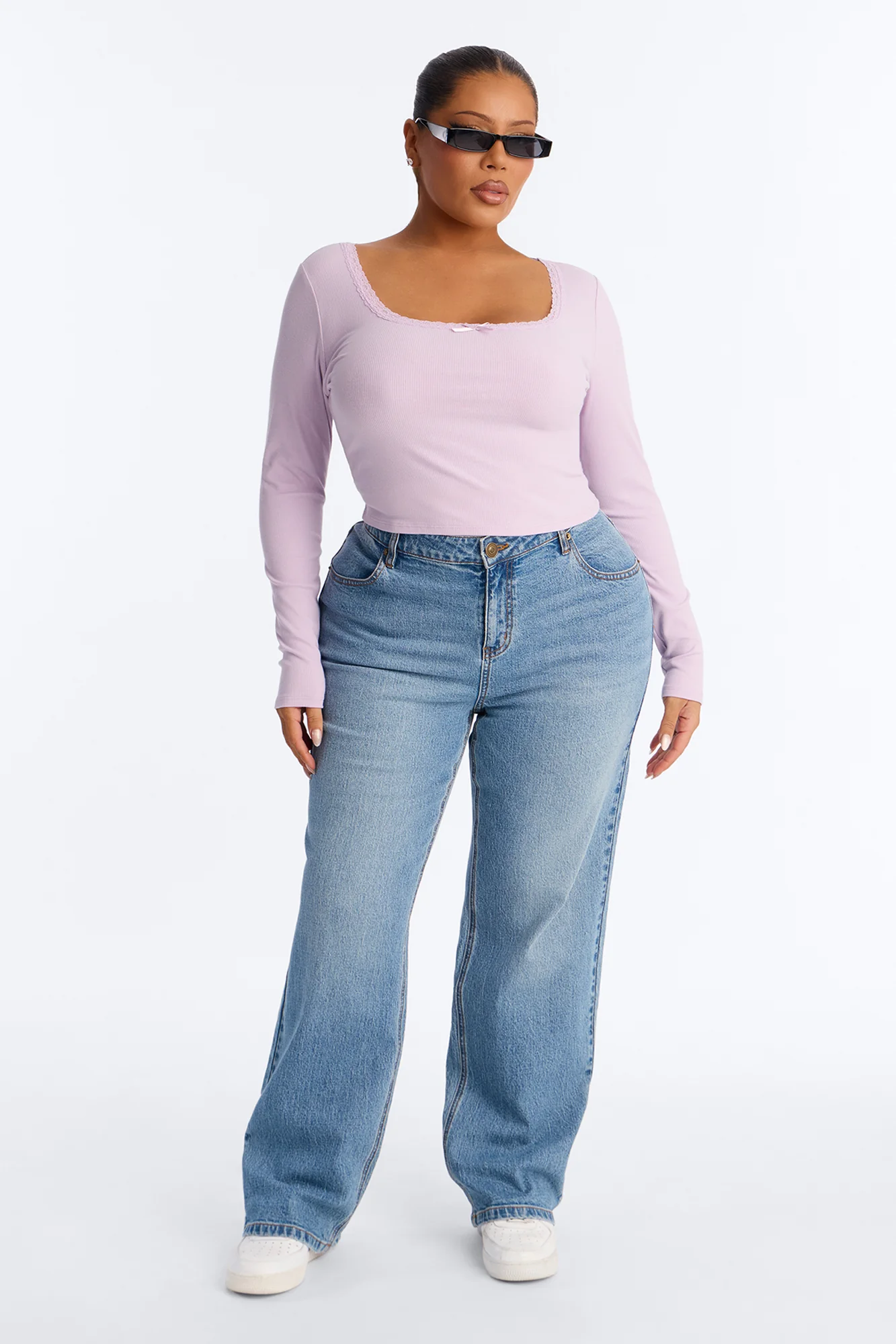 Elise Long Sleeve Top - Lilac - Image 6