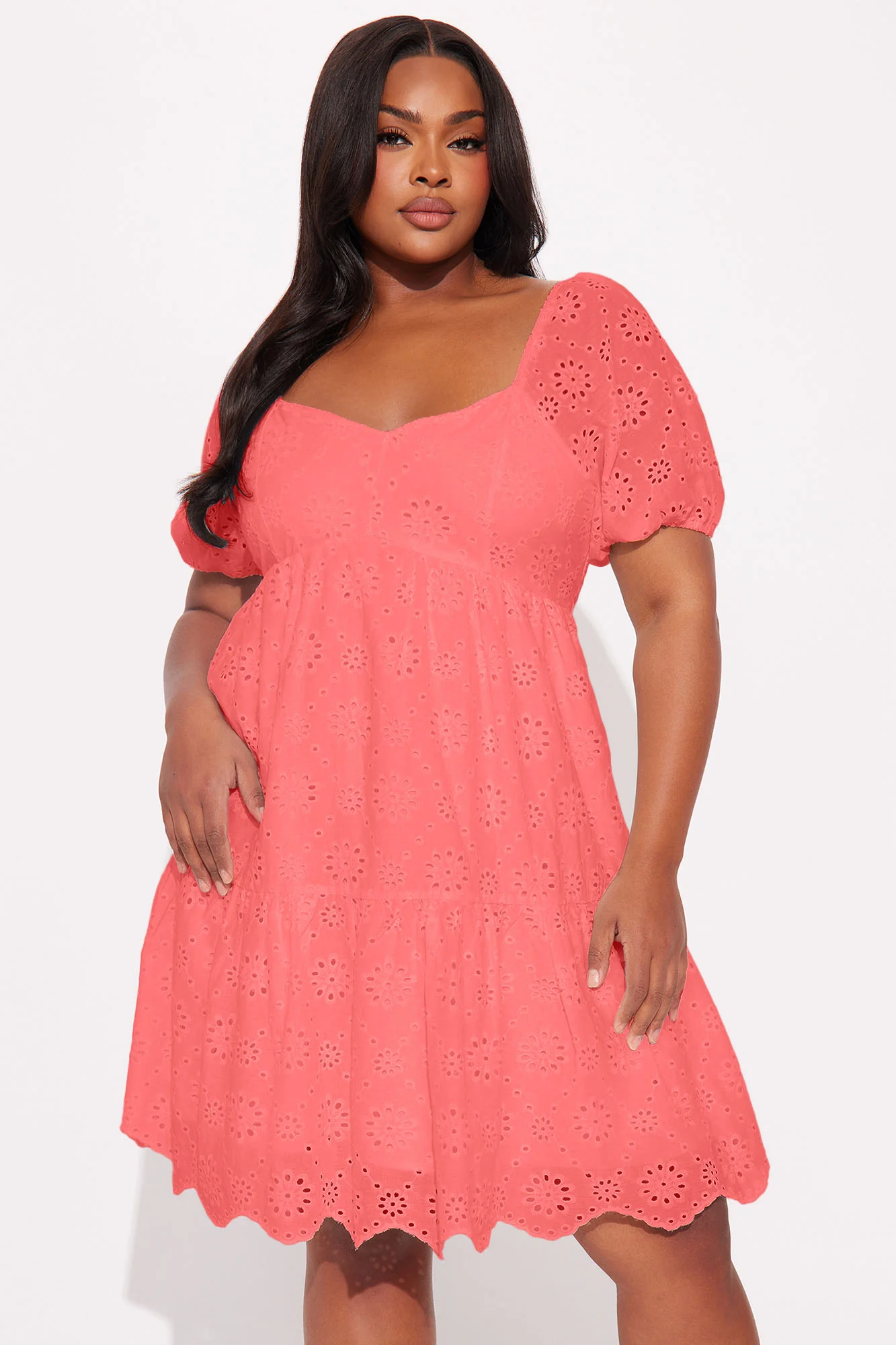 Ellie Eyelet Mini Dress - Pink - Image 4