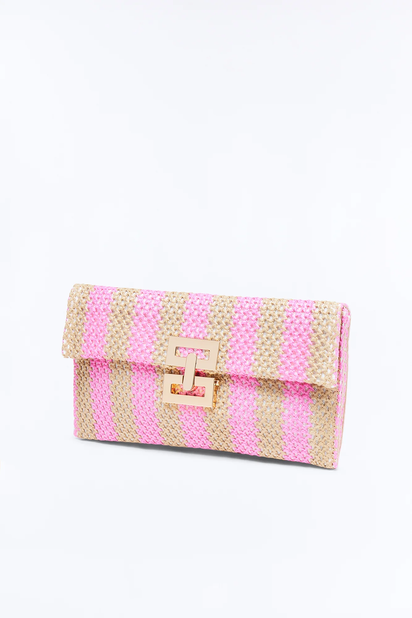 Elodie Straw Clutch - Pink/combo - Image 4