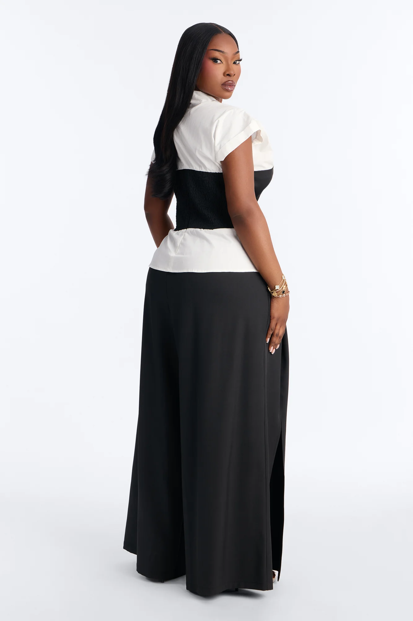 Elsa Wide Leg Pant Set - Black - Image 8