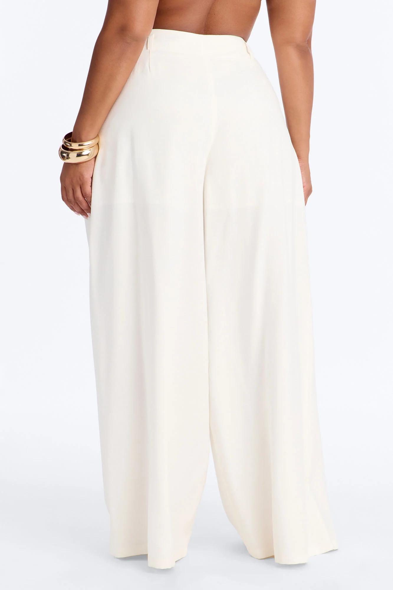 Elyse Linen High Rise Pleated Trousers - White - Image 8