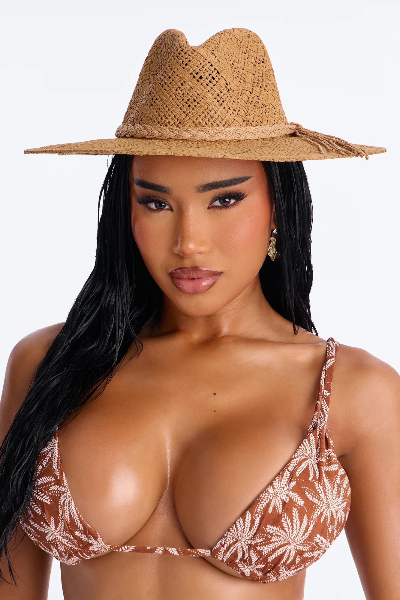 Emails Will Wait Straw Sun Hat - Tan - Image 2