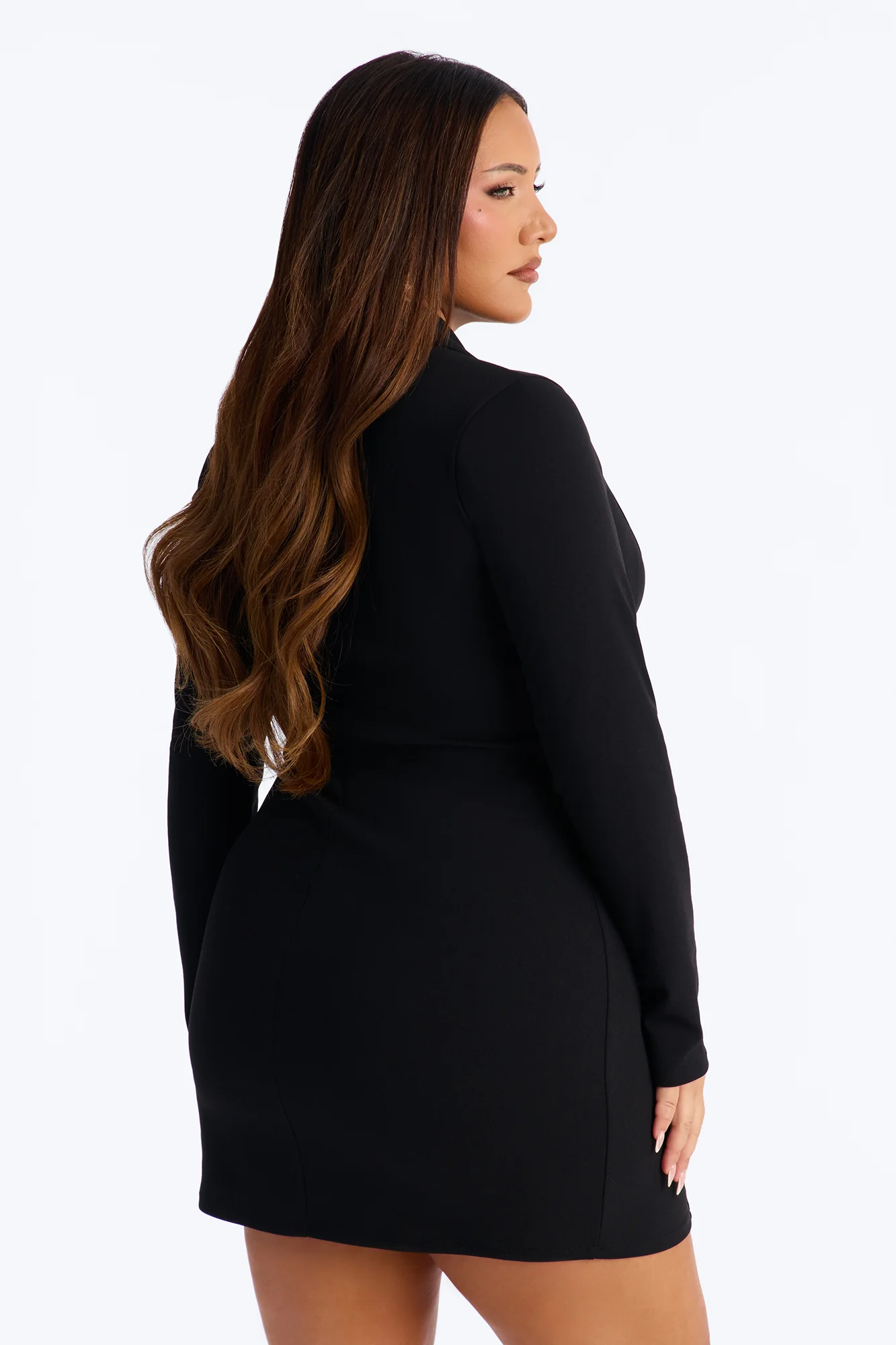 Ember Long Sleeve Blazer Mini Dress - Black - Image 7