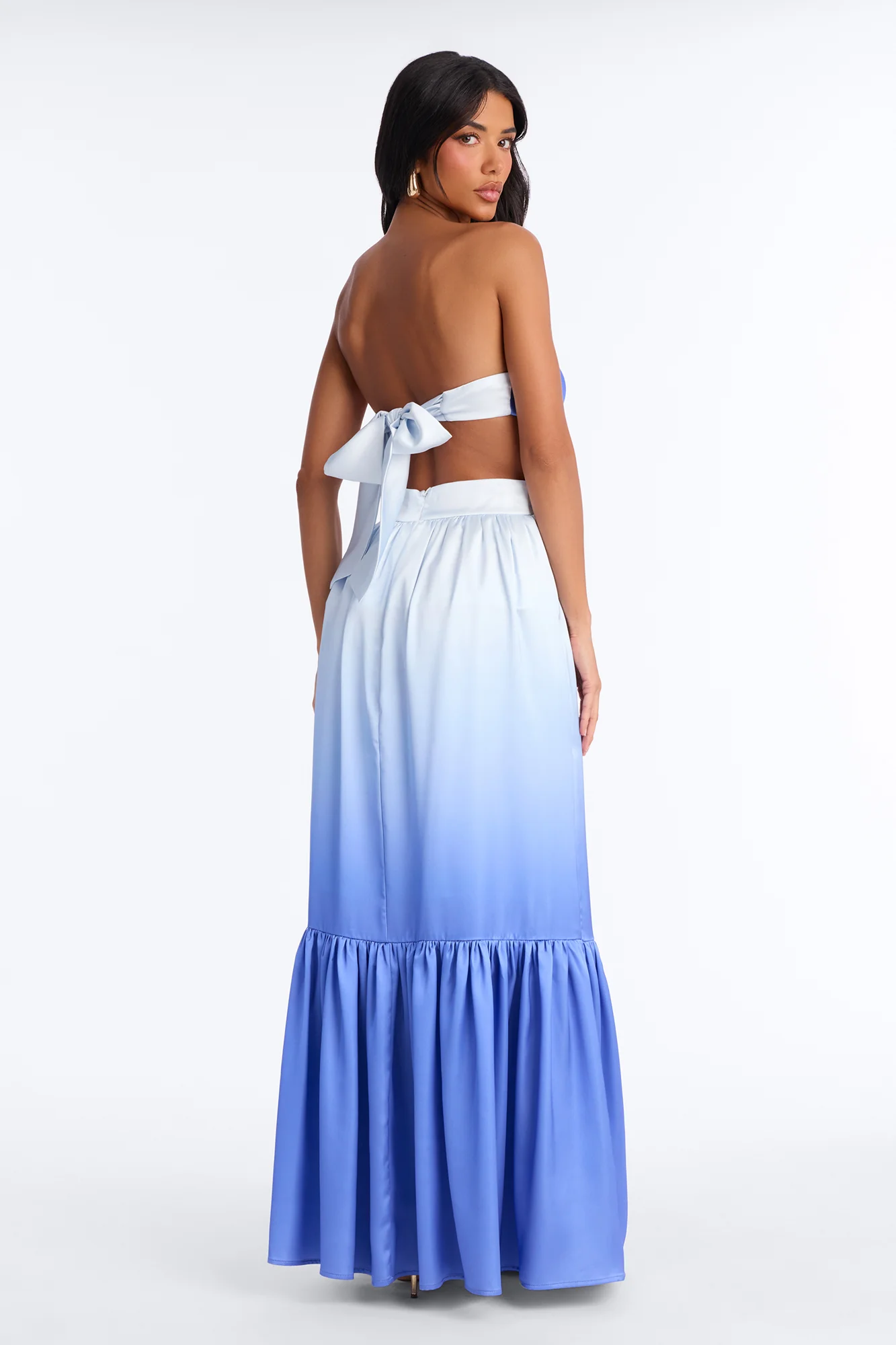 Emerson Ombre Satin Gown - Blue/combo - Image 4