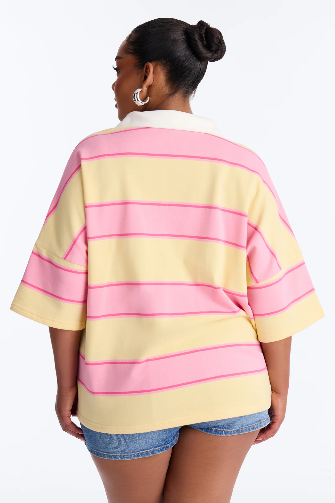 Emerson Striped Short Sleeve Polo Top - Yellow/combo - Image 7