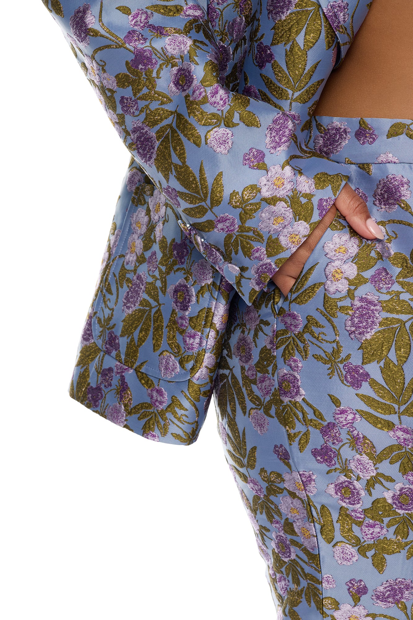 Emilee Jacquard Blazer Pant Set - Periwinkle - Image 7