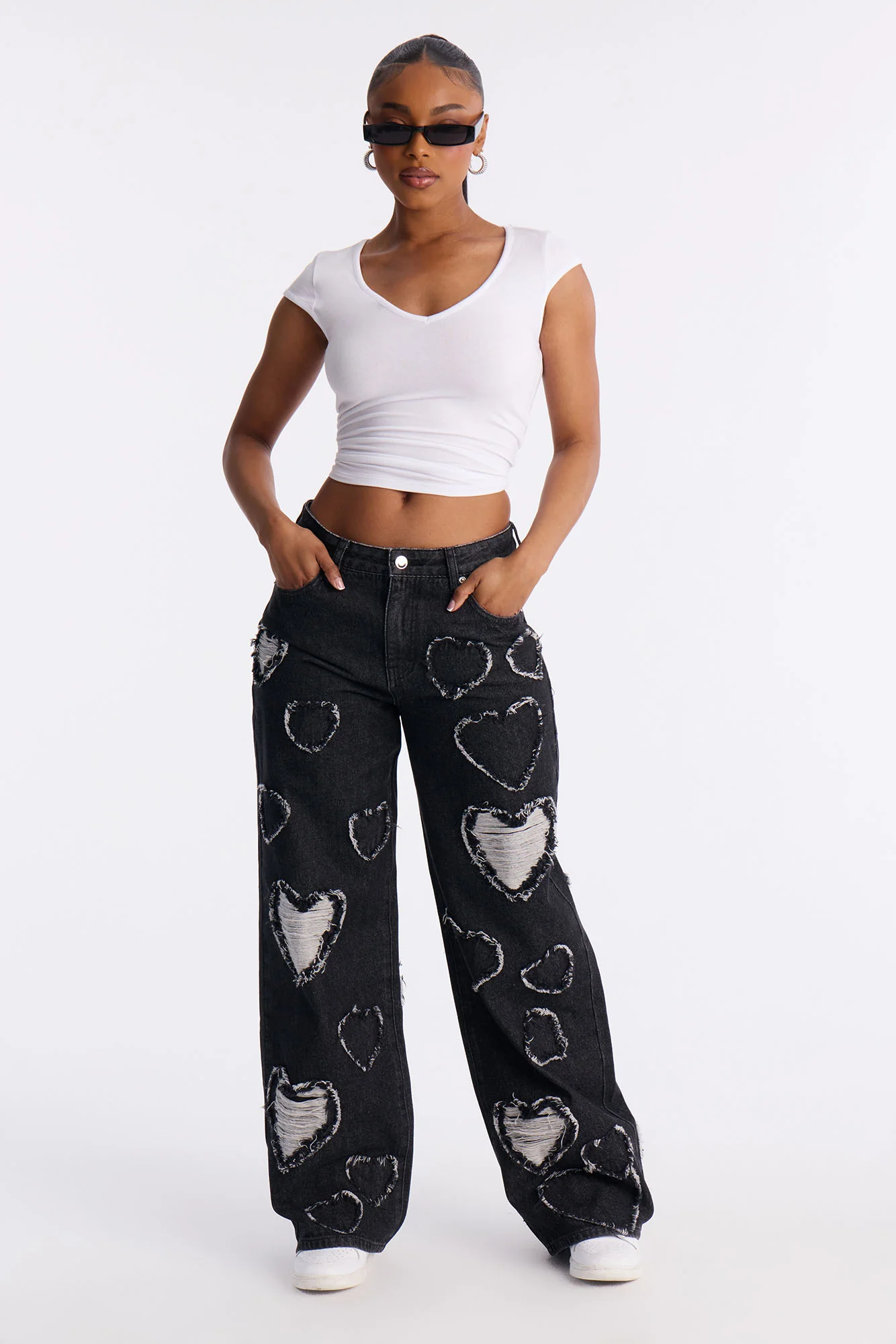 Emma Scoop Neck Short Sleeve Top - White - Image 2