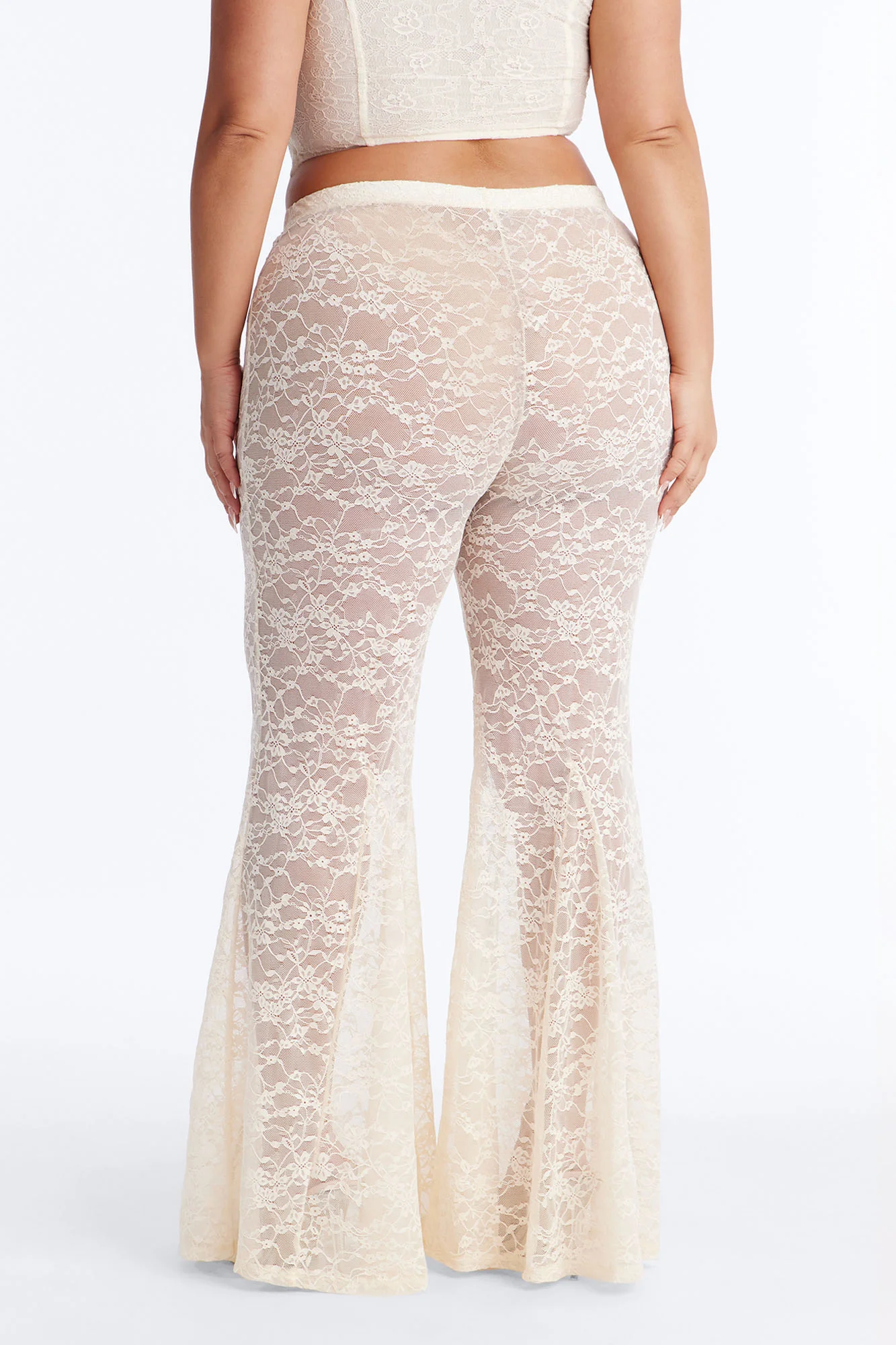 Emmalyn Lace Flare Pant - Cream - Image 8