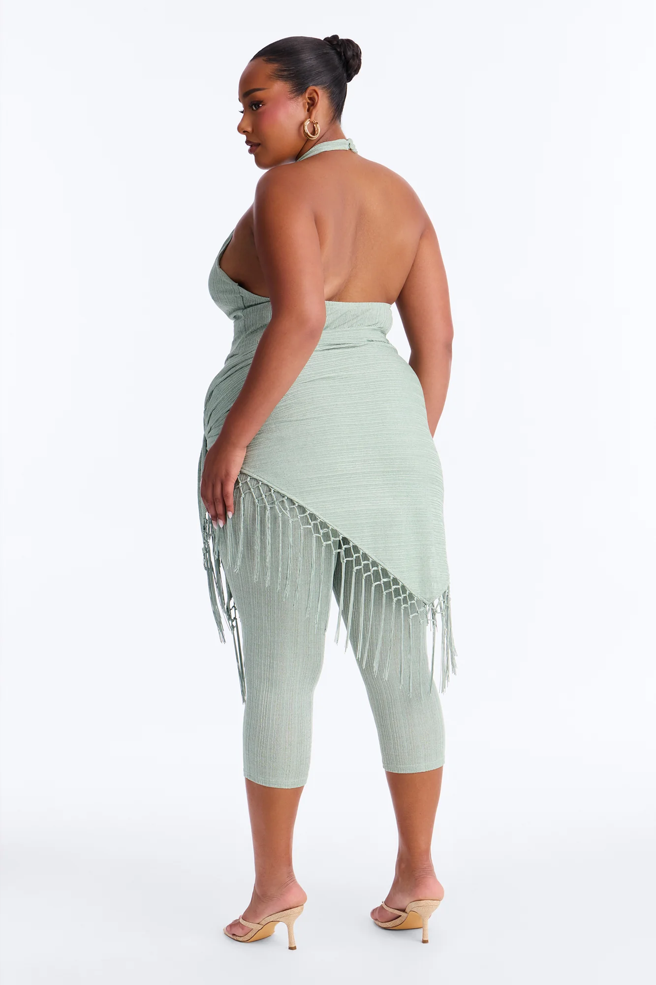 Emme Waist Tie Capri Catsuit - Sage - Image 8