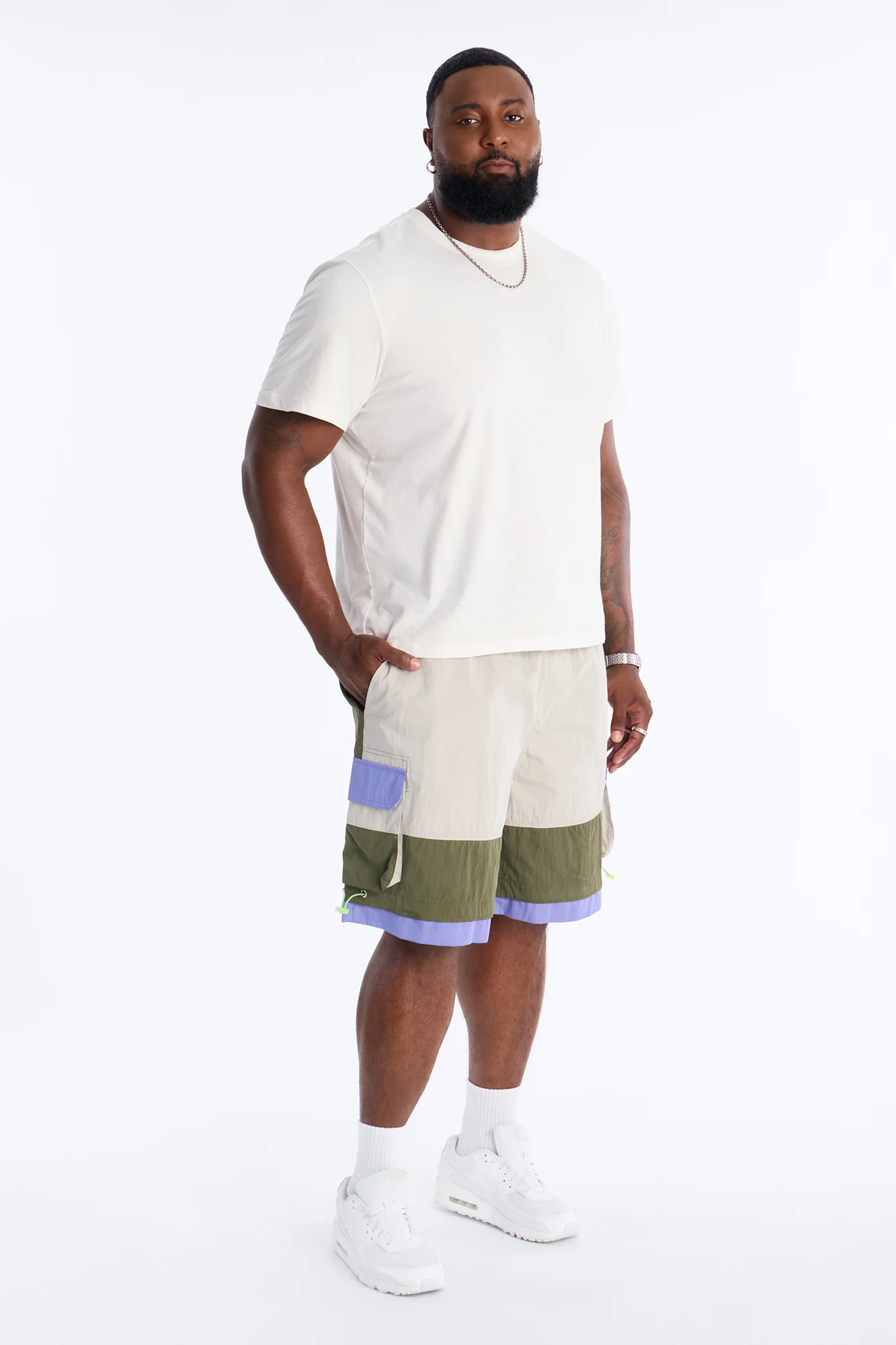 Empowering Colorblock Cargo Short - Multi Color - Image 5