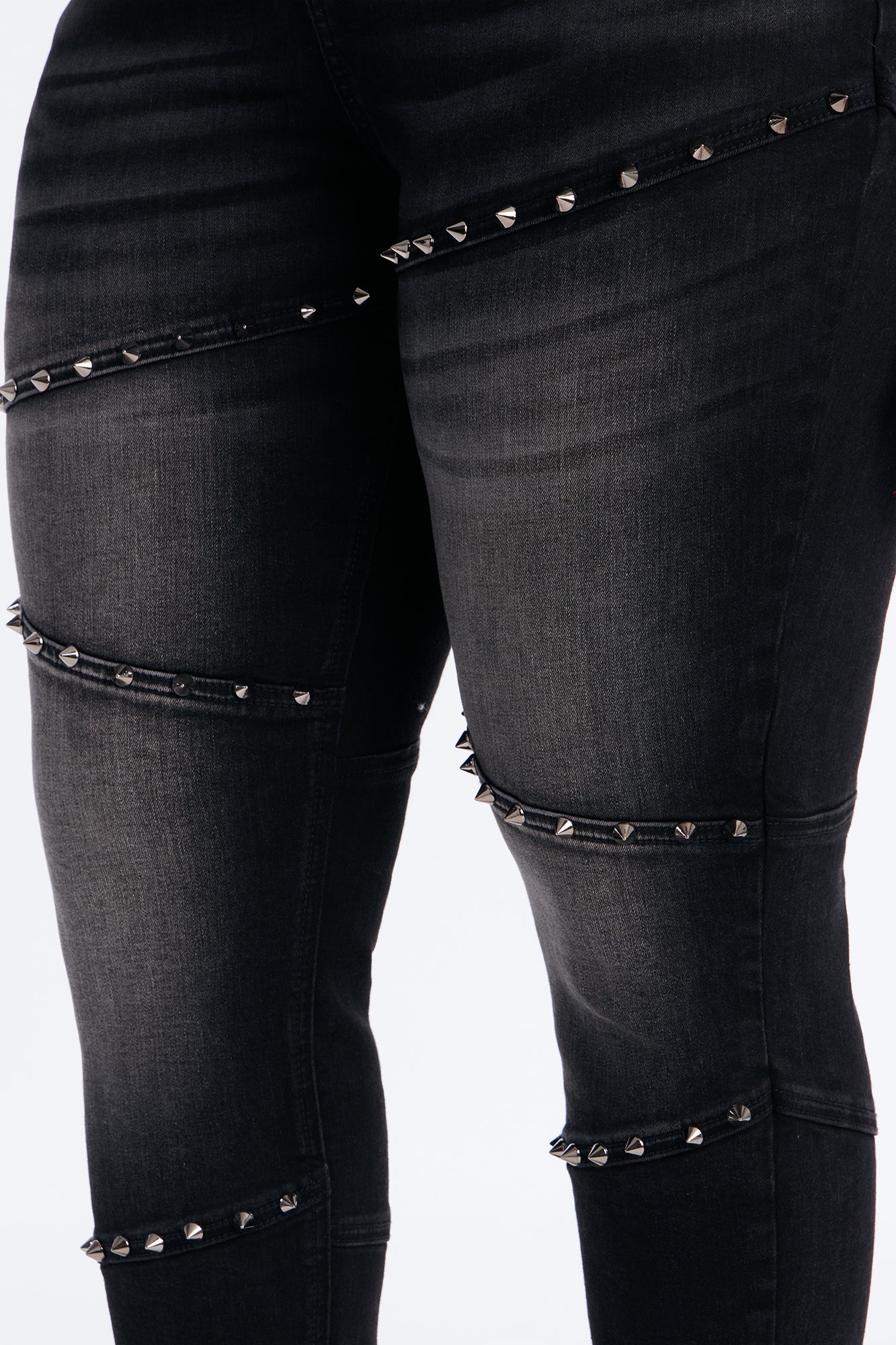 Encore Baby Studded Stretch Skinny Jeans - Black Wash - Image 7