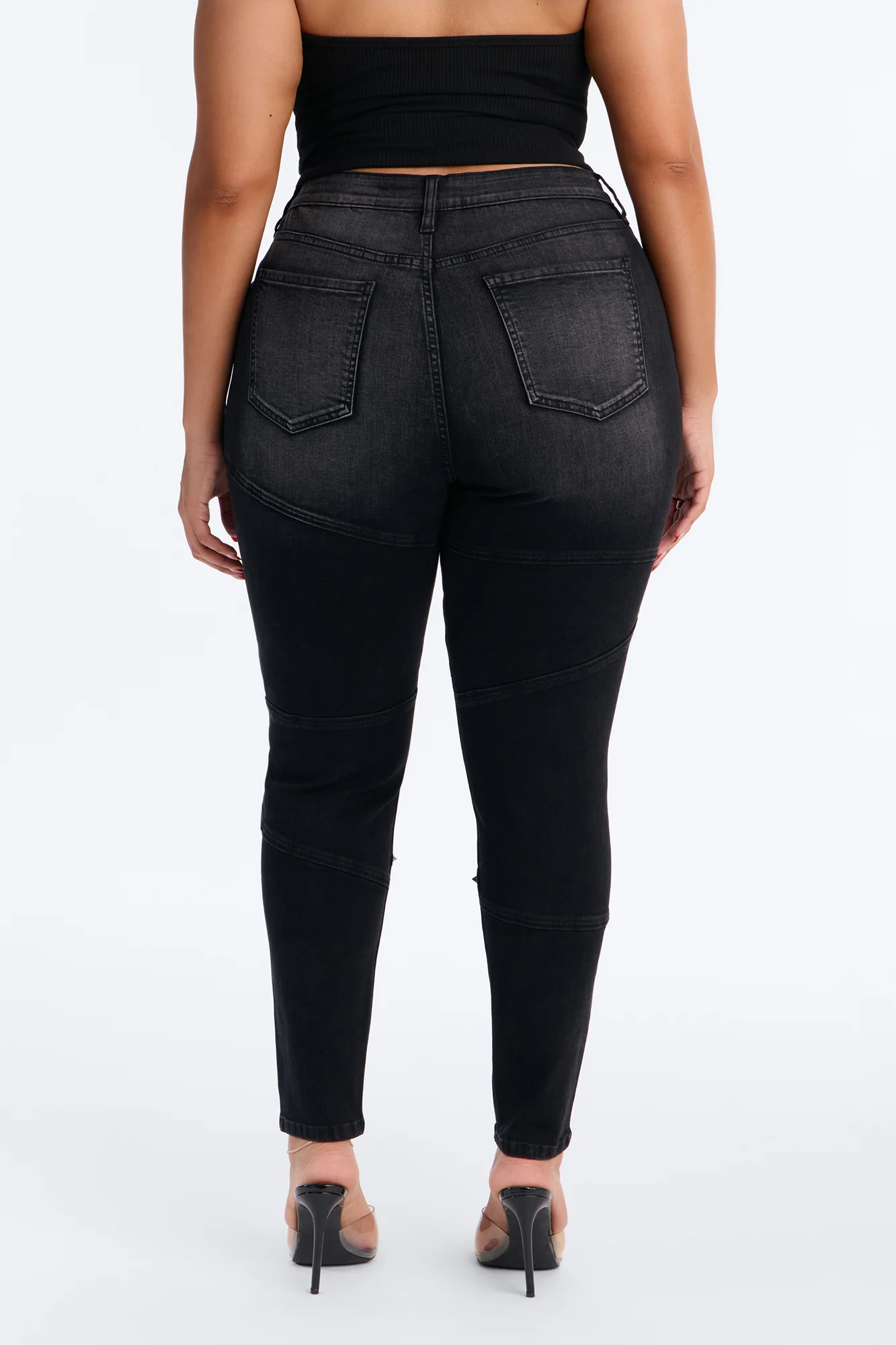Encore Baby Studded Stretch Skinny Jeans - Black Wash - Image 8