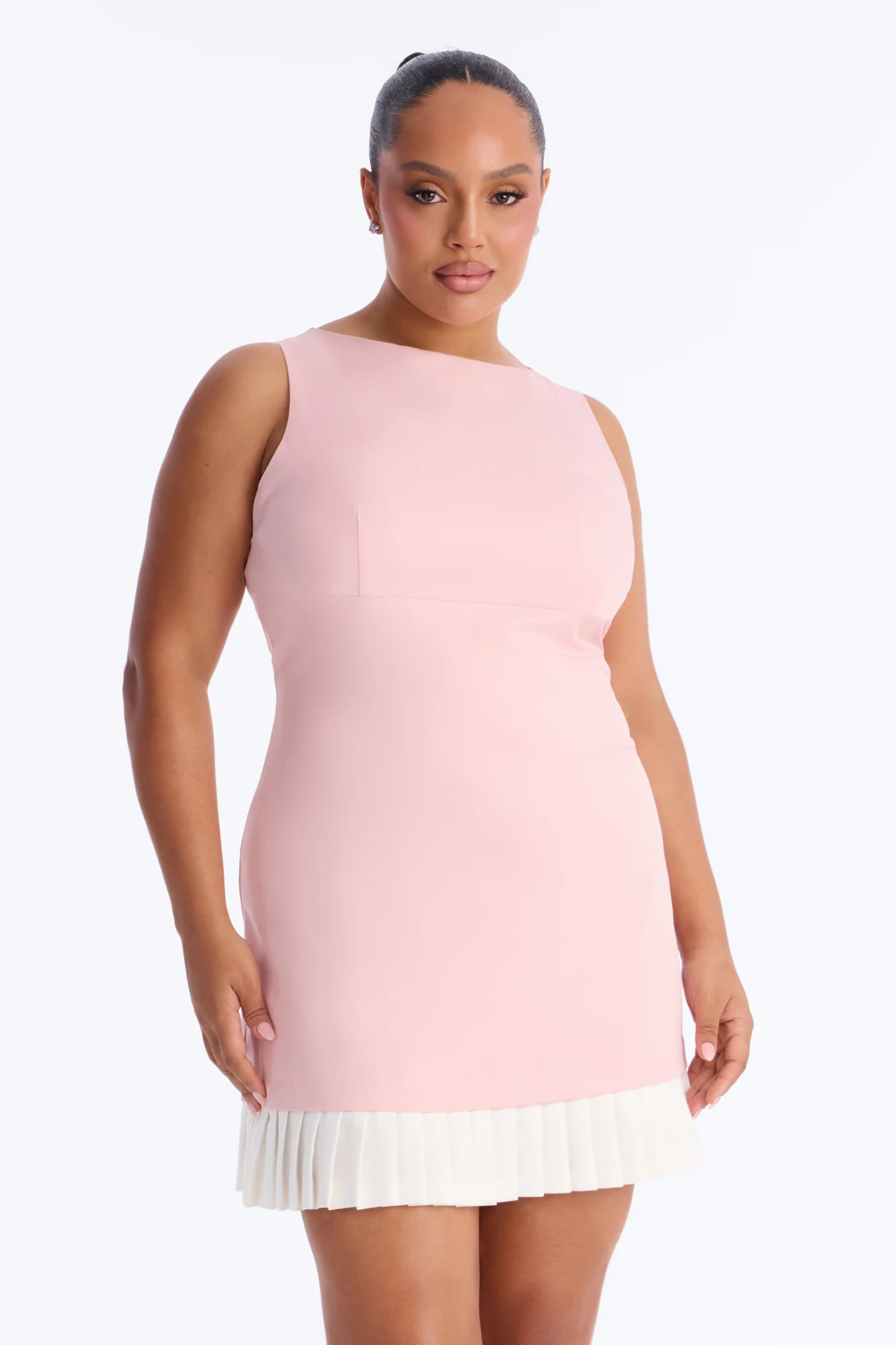 Erica Pleated Mini Dress - Pink/combo - Image 5
