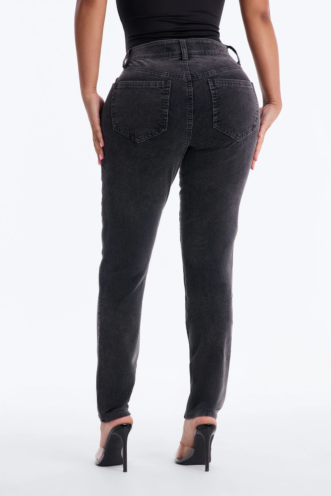 ESME CORDUROY WASHED LOW RISE PANTS - Indigo - Image 4