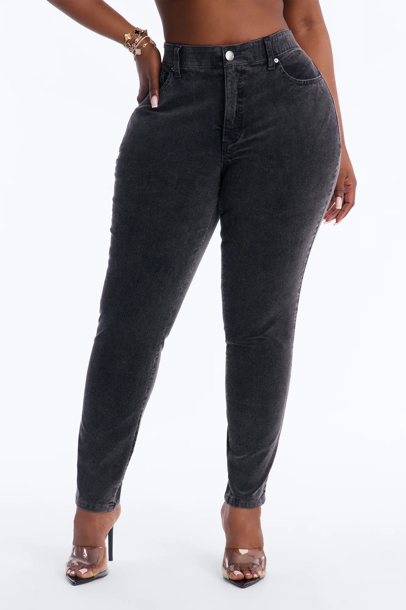 ESME CORDUROY WASHED LOW RISE PANTS - Indigo - Image 6