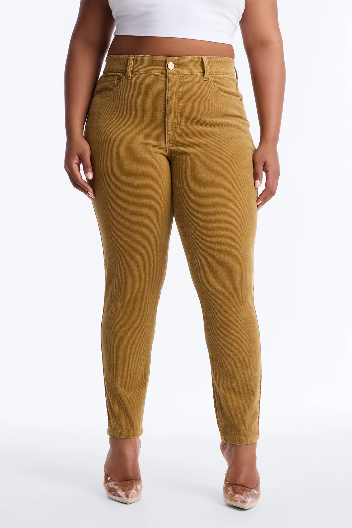 ESME CORDUROY WASHED LOW RISE PANTS - Tan - Image 6