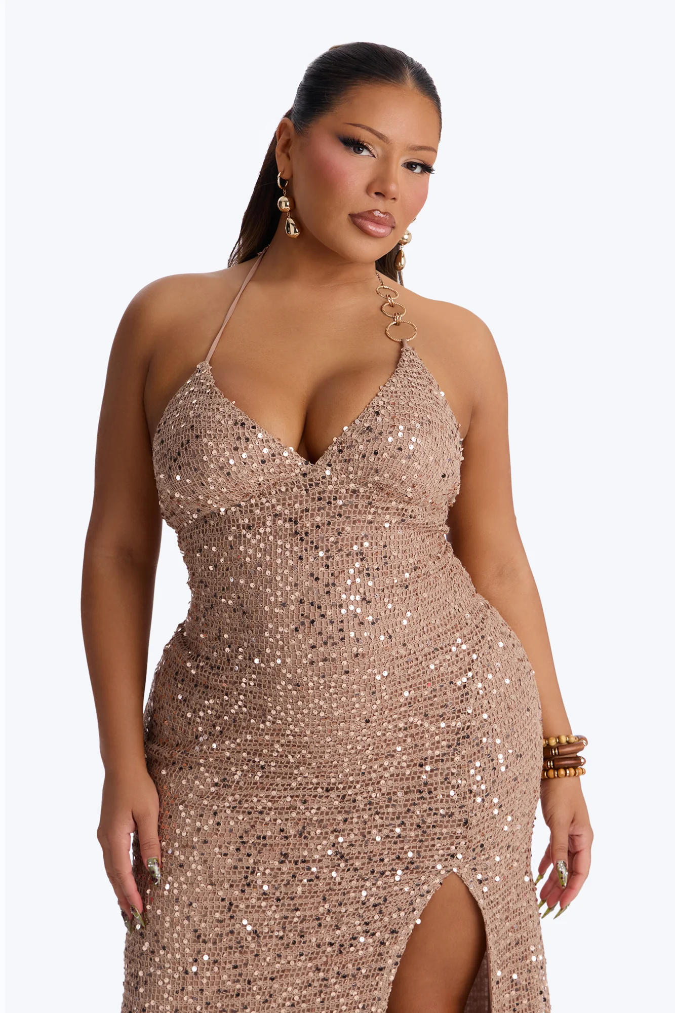 Esme Sequin Gown Maxi - Mocha - Image 7