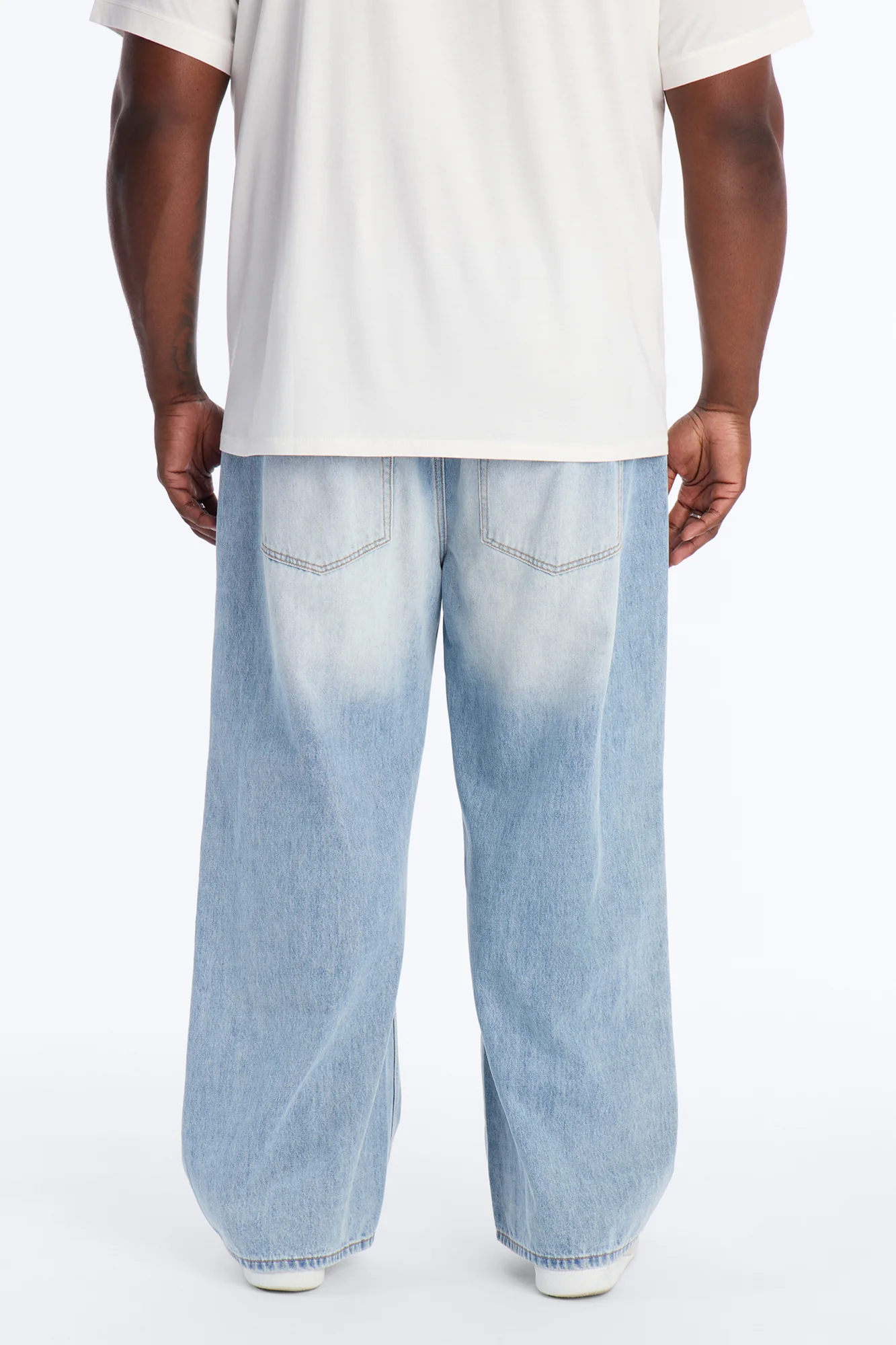 Essential Destroyed Baggy Rigid Jean - Light Blue Wash - Image 8