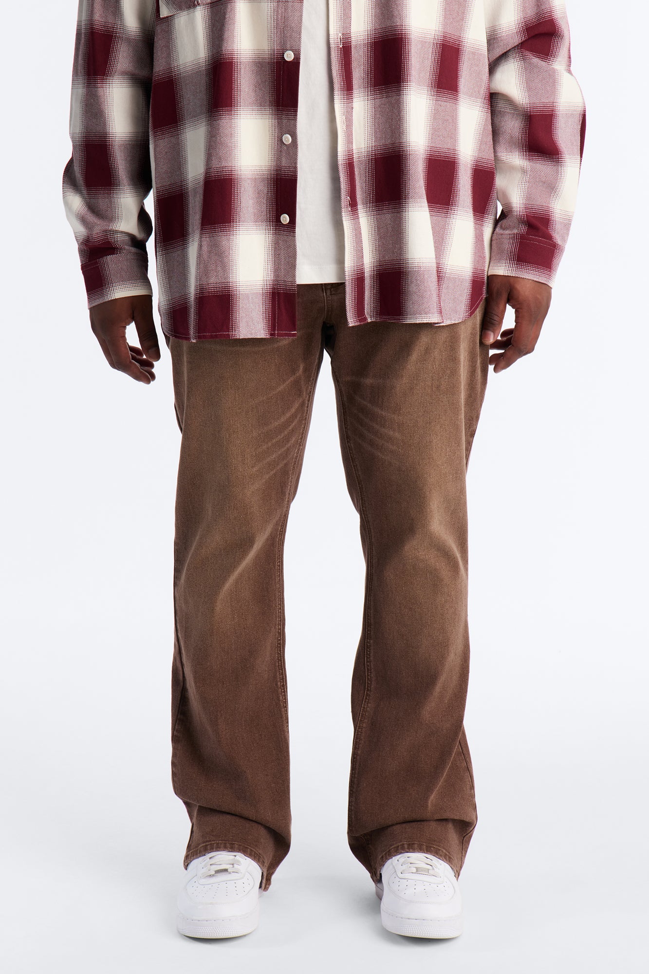 Essential Hue Stacked Skinny Flare Stretch Jean - Brown - Image 5