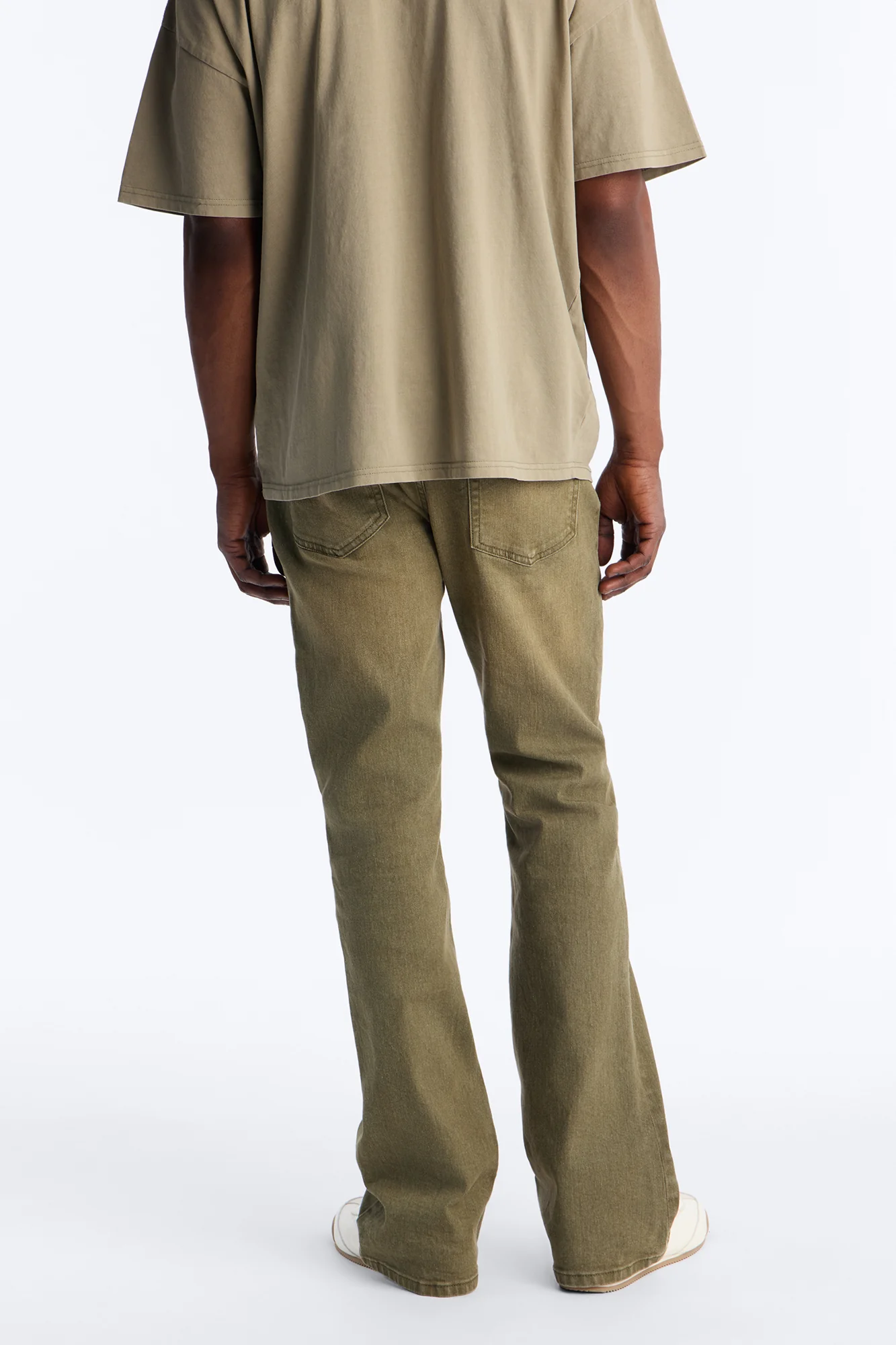 Essential Hue Stacked Skinny Flare Stretch Jean - Olive - Image 4