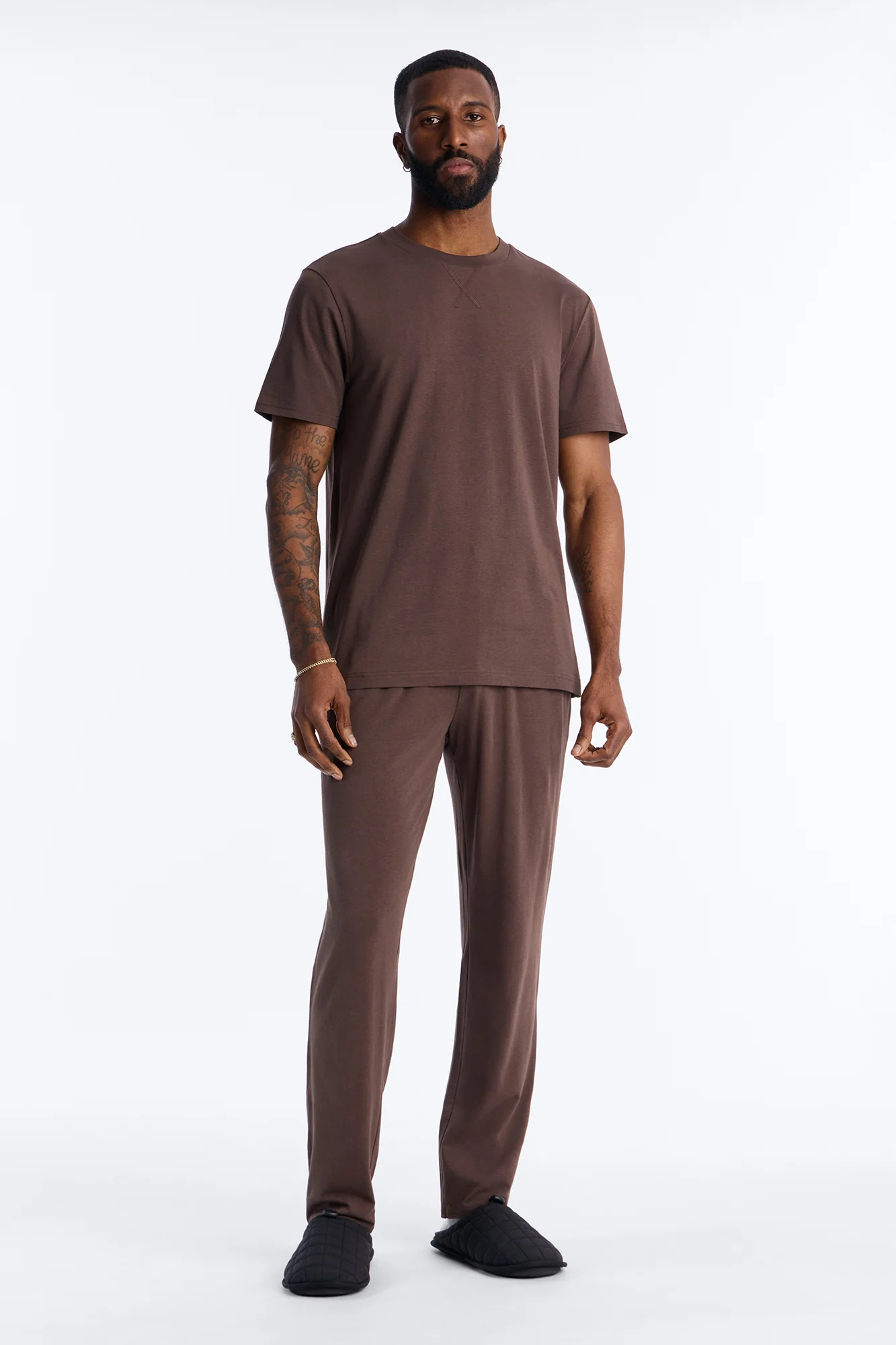 Essential Modal Lounge Short Sleeve Tee - Chocolate - Image 2