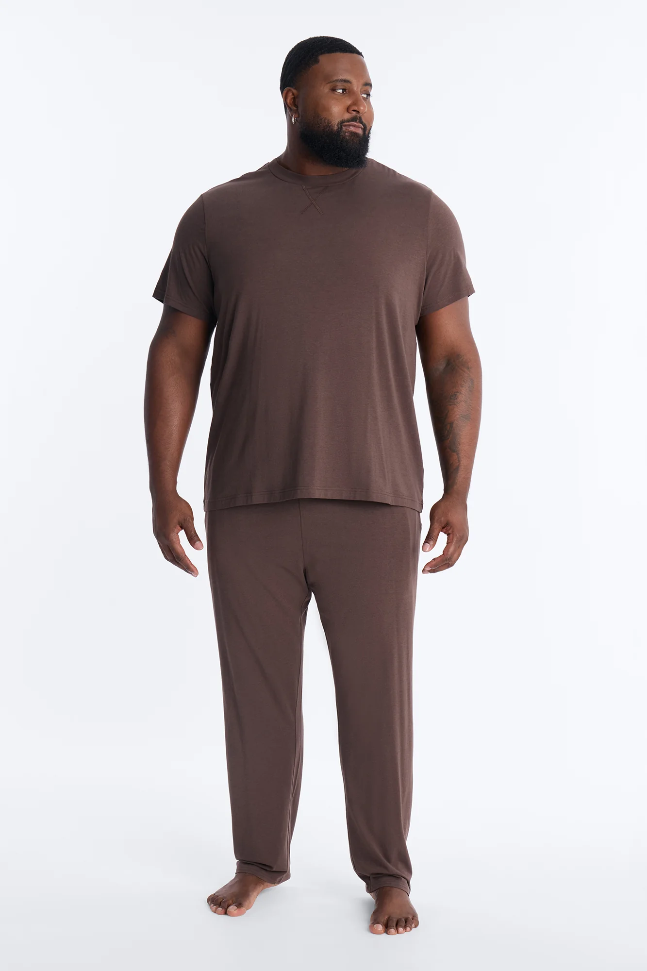 Essential Modal Lounge Short Sleeve Tee - Chocolate - Image 6