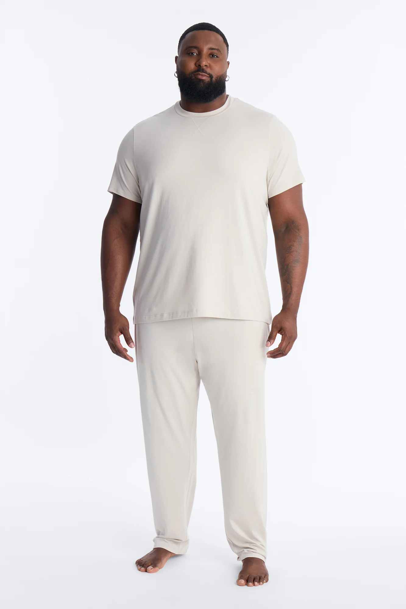 Essential Modal Lounge Short Sleeve Tee - Stone - Image 5