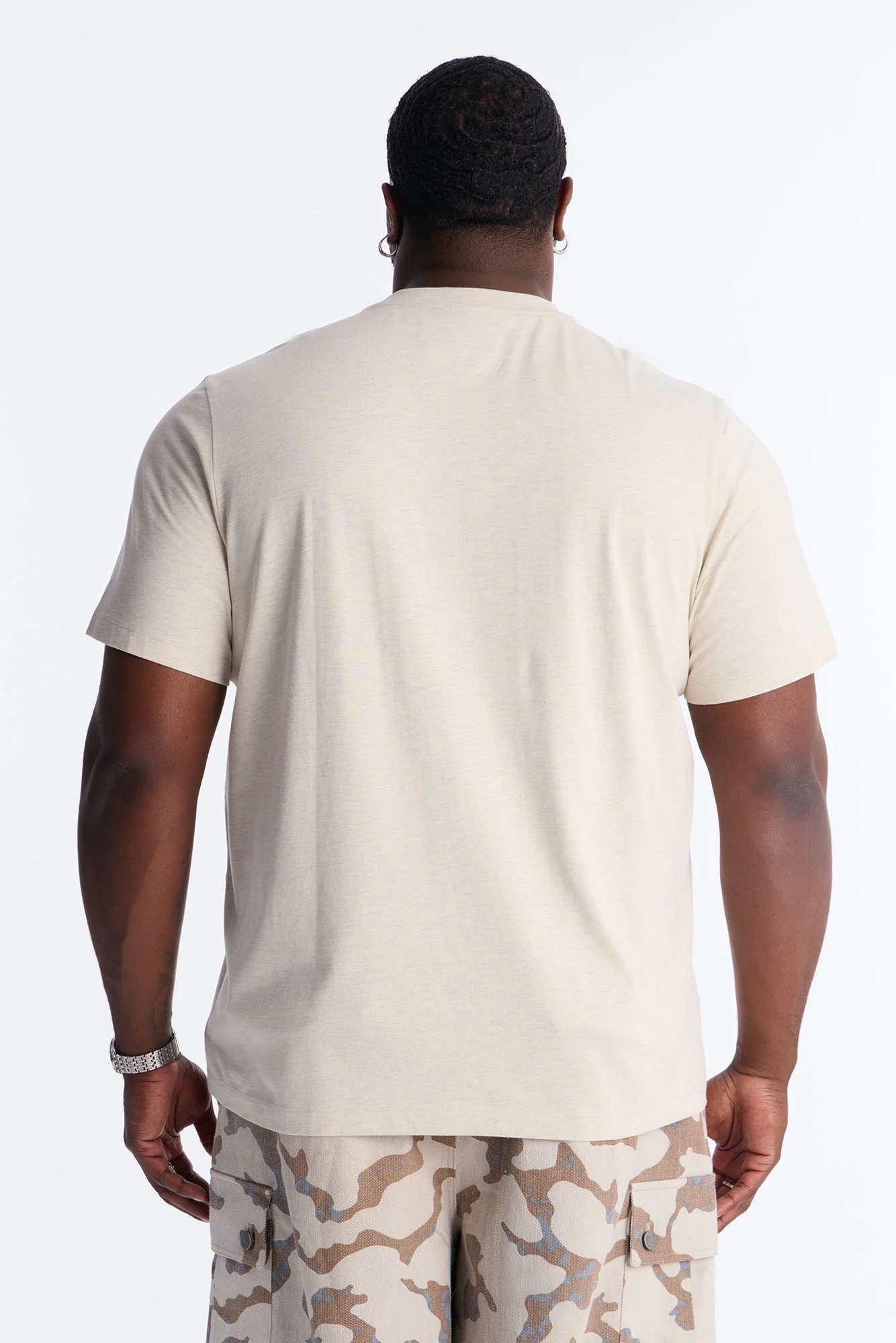 Essential Short Sleeve Crew Tee - Oatmeal - Image 7