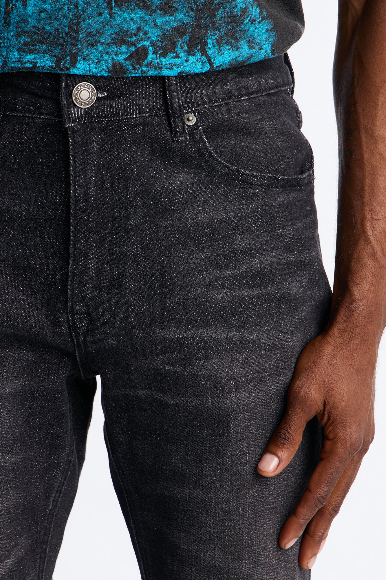 Essential Stacked Skinny Flare Stretch Jean - Black Wash - Image 3