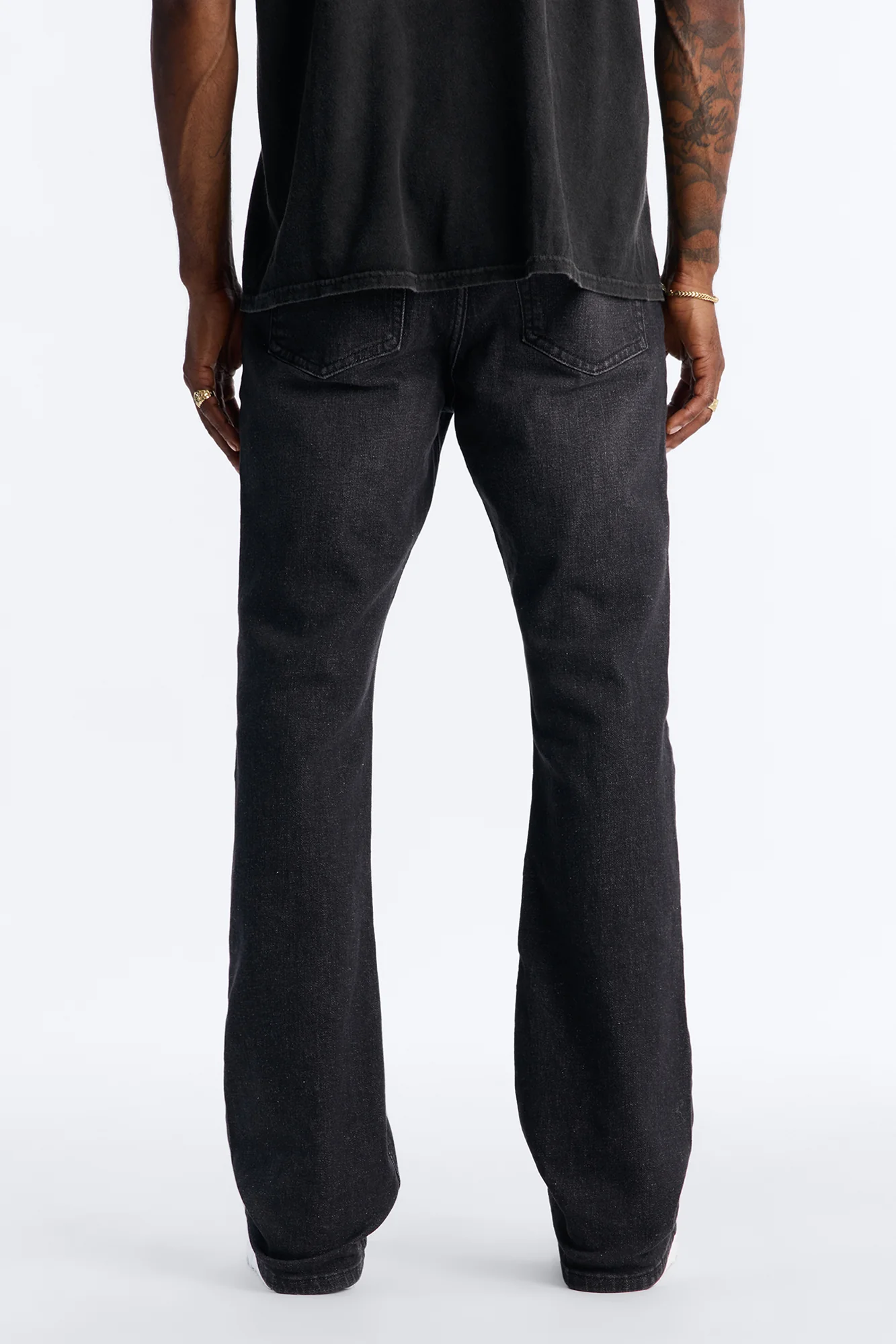 Essential Stacked Skinny Flare Stretch Jean - Black Wash - Image 4