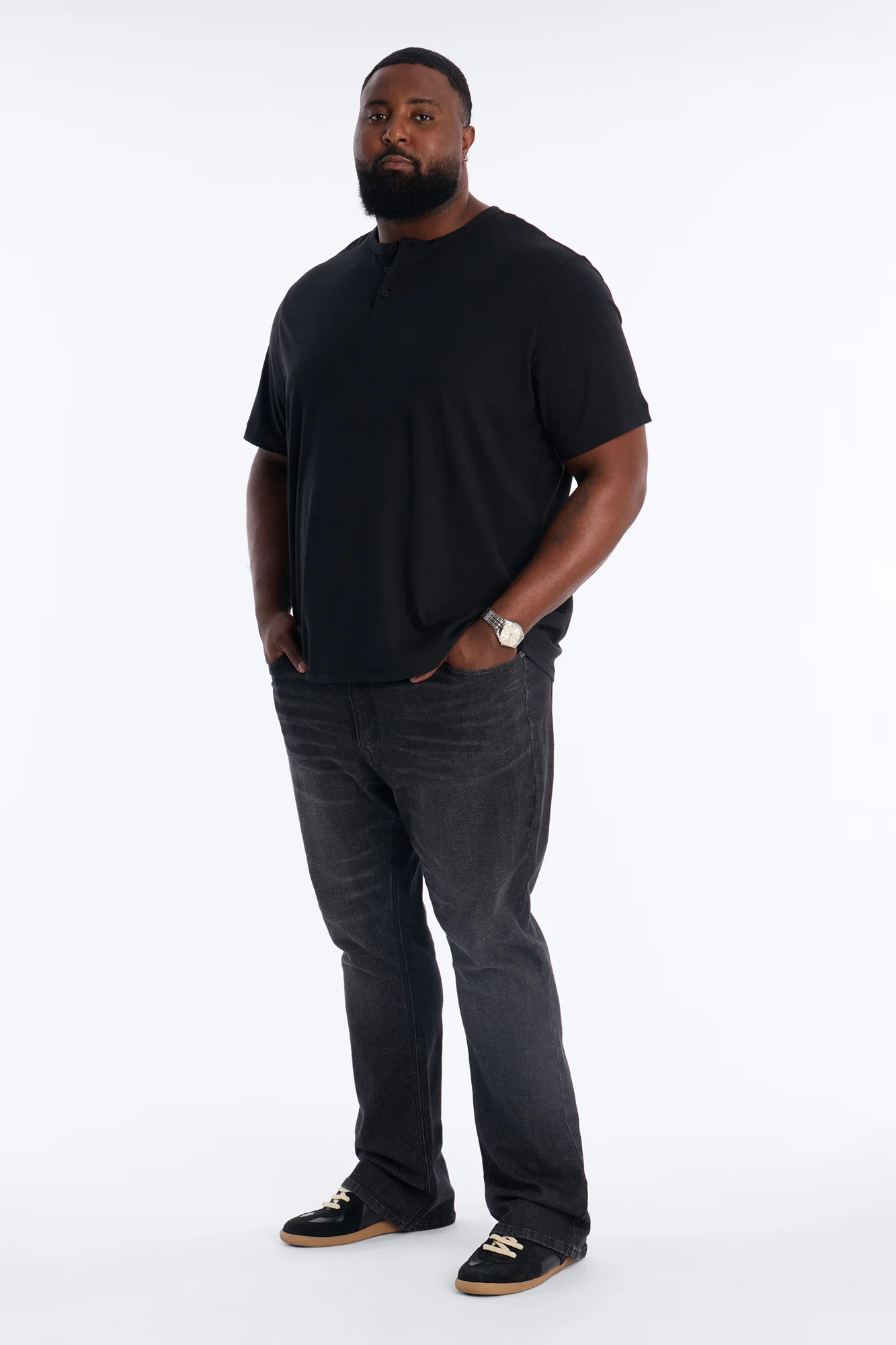 Essential Stacked Skinny Flare Stretch Jean - Black Wash - Image 6