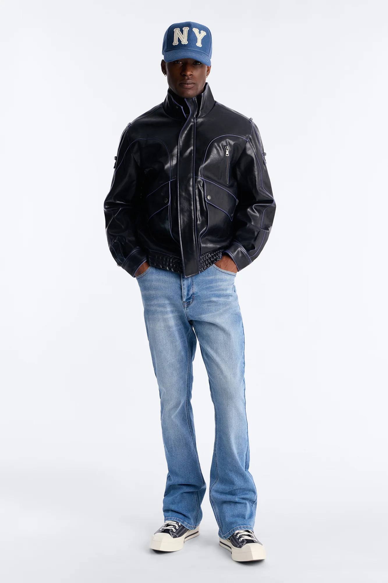 Essential Stacked Slim Flare Stretch Jean - Medium Blue Wash - Image 2