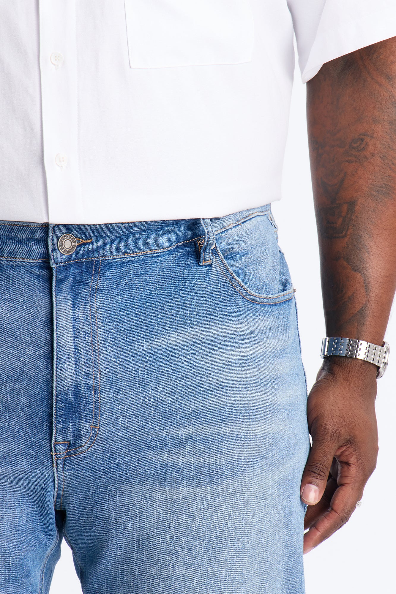 Essential Stacked Slim Flare Stretch Jean - Medium Blue Wash - Image 8