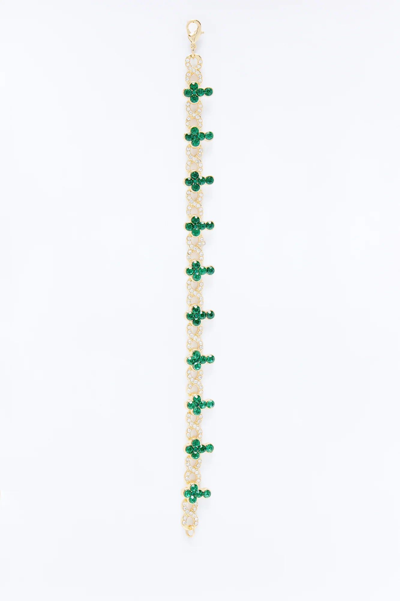Eternal Emerald Cross Bracelet - Gold - Image 3