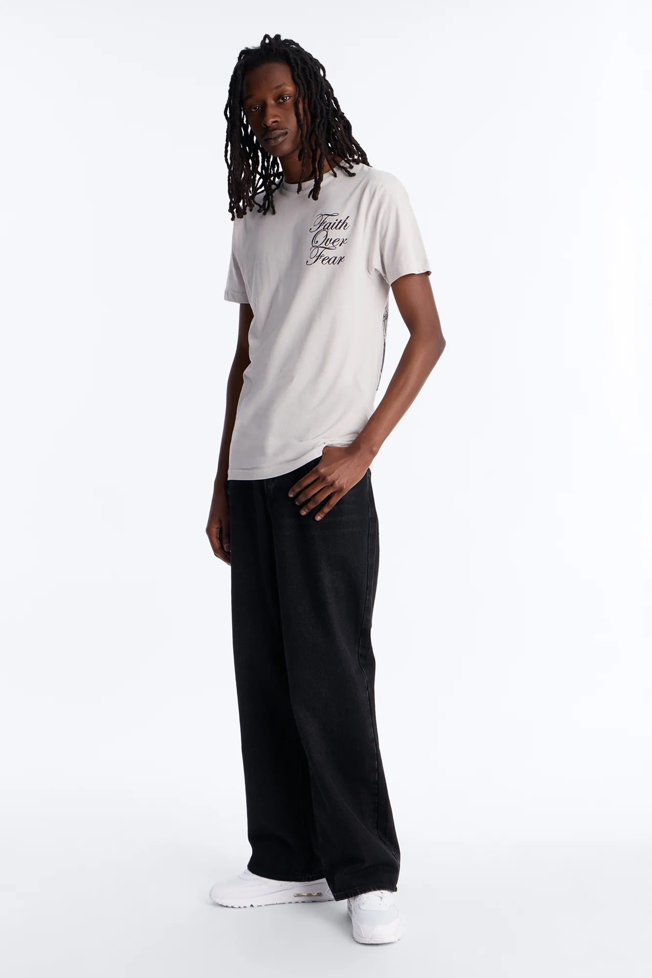 Eternal Faith Over Fear Short Sleeve Tee - Grey - Image 2