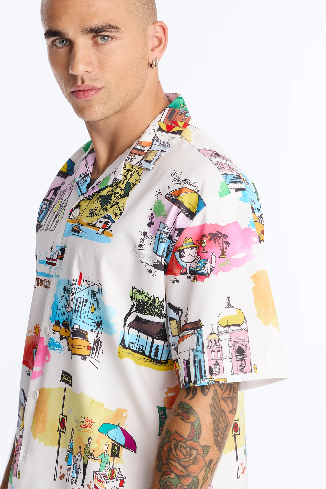 Euro Summer Cuban Collar Shirt - Multi Color - Image 4