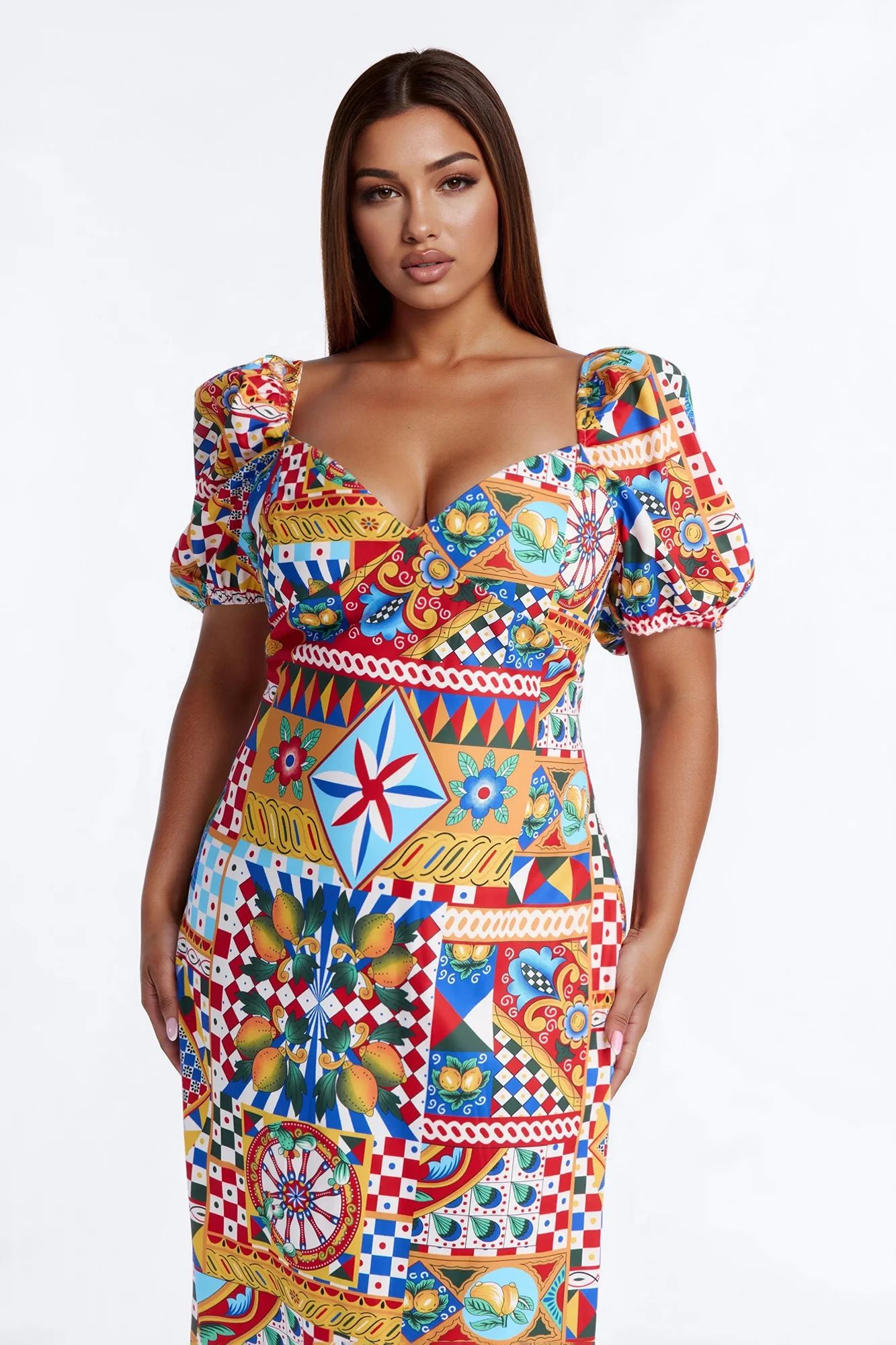 European Dream Off Shoulder Midi Dress - Multi Color - Image 6