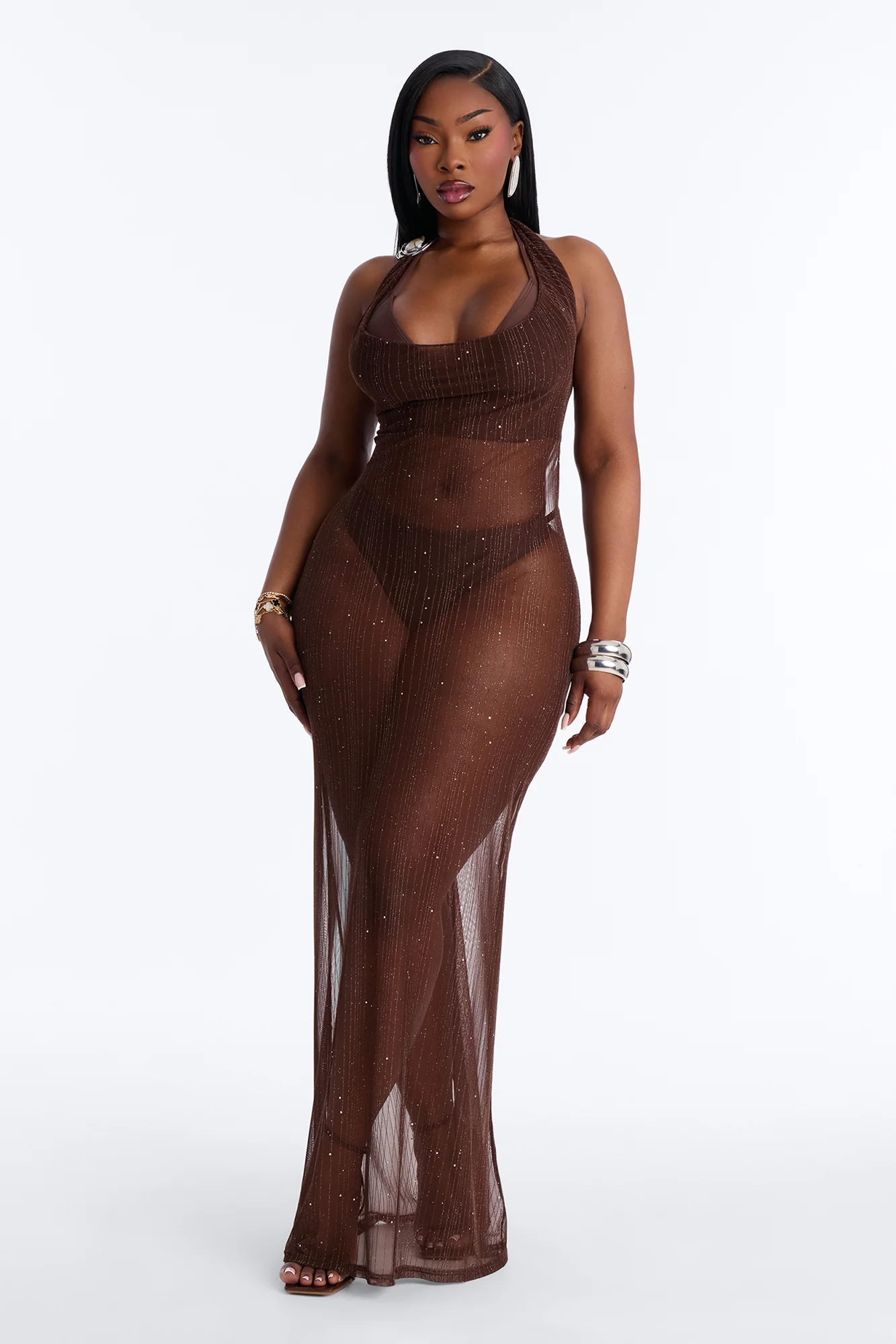 Eve Coverup Maxi Dress - Chocolate - Image 5