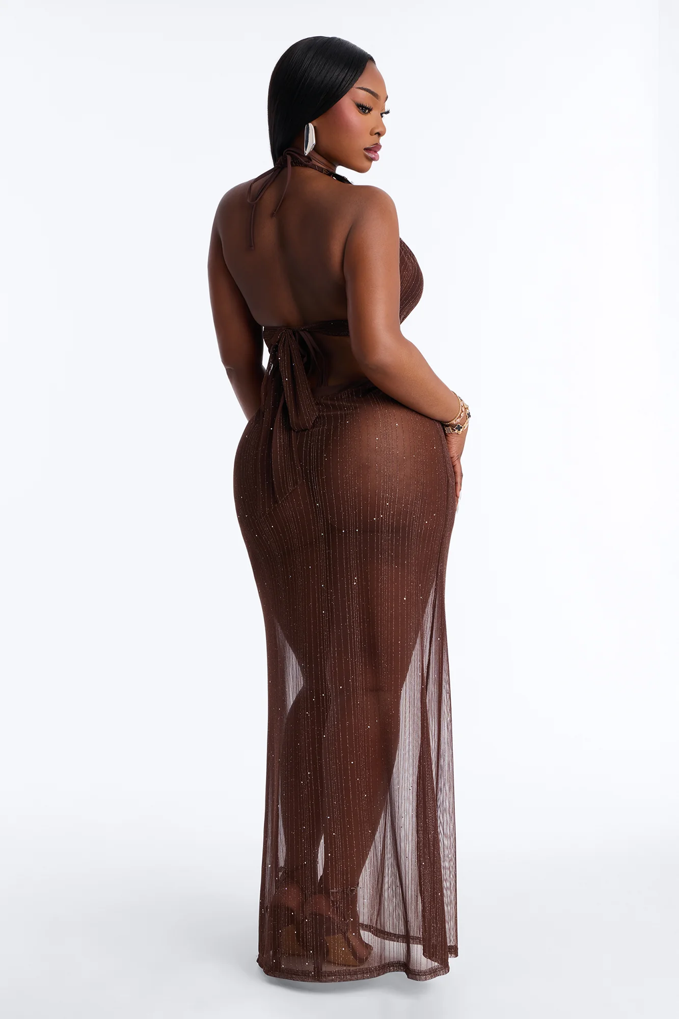 Eve Coverup Maxi Dress - Chocolate - Image 8