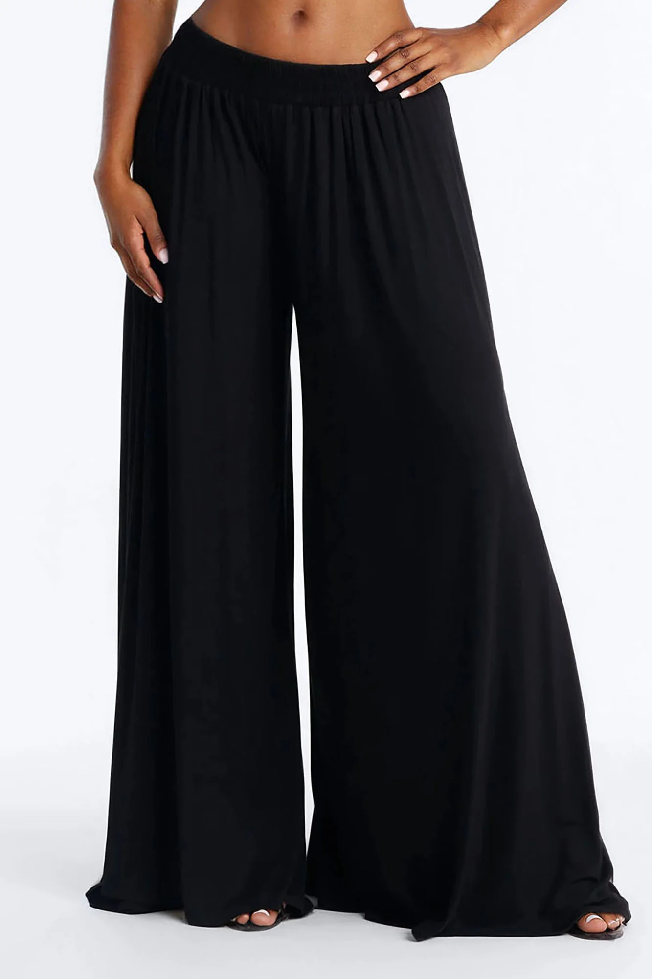 Everyday Jersey Extra Wide Leg Pant 33″ - Black - Image 2