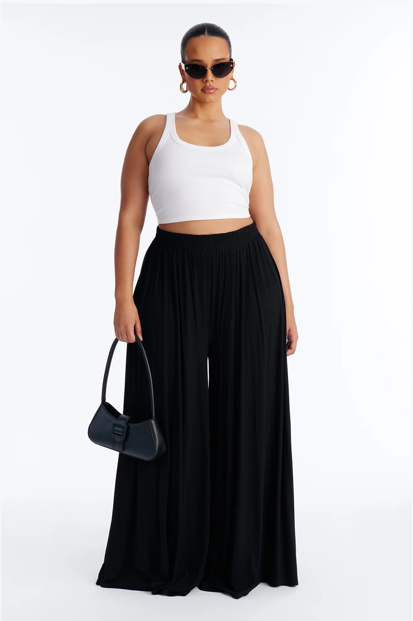 Everyday Jersey Extra Wide Leg Pant 33″ - Black - Image 5