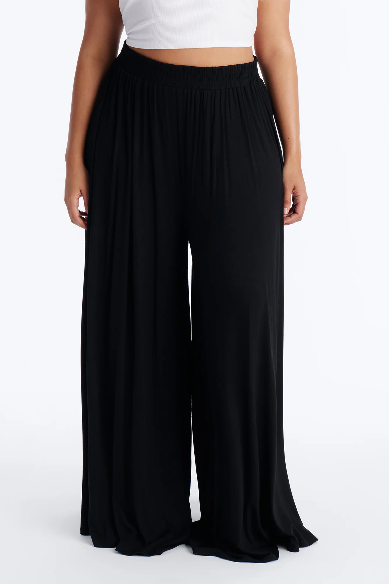 Everyday Jersey Extra Wide Leg Pant 33″ - Black - Image 6