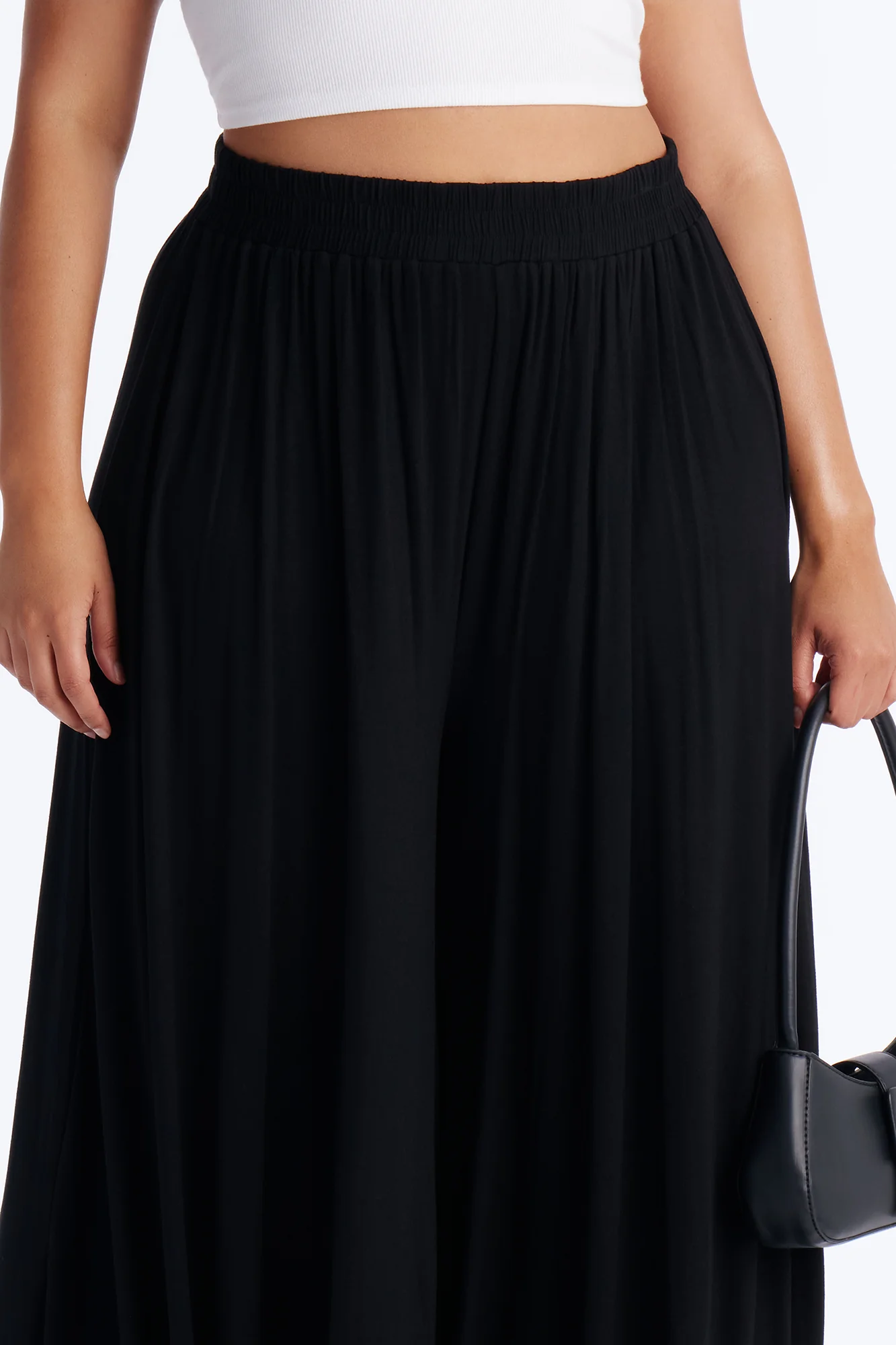 Everyday Jersey Extra Wide Leg Pant 33″ - Black - Image 7