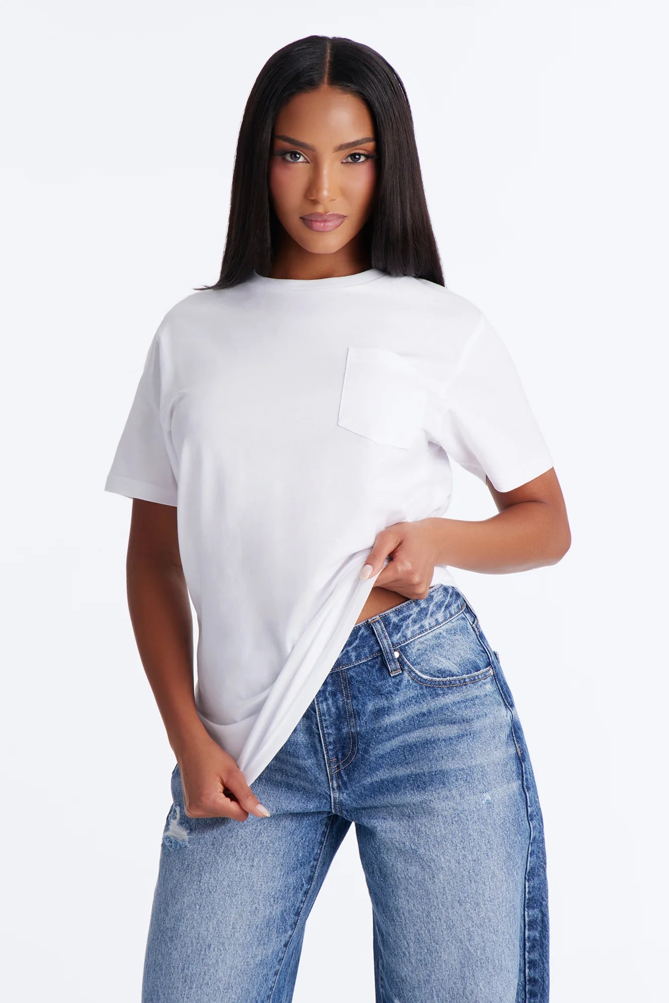 Everyday Oversized Pocket Tee - White