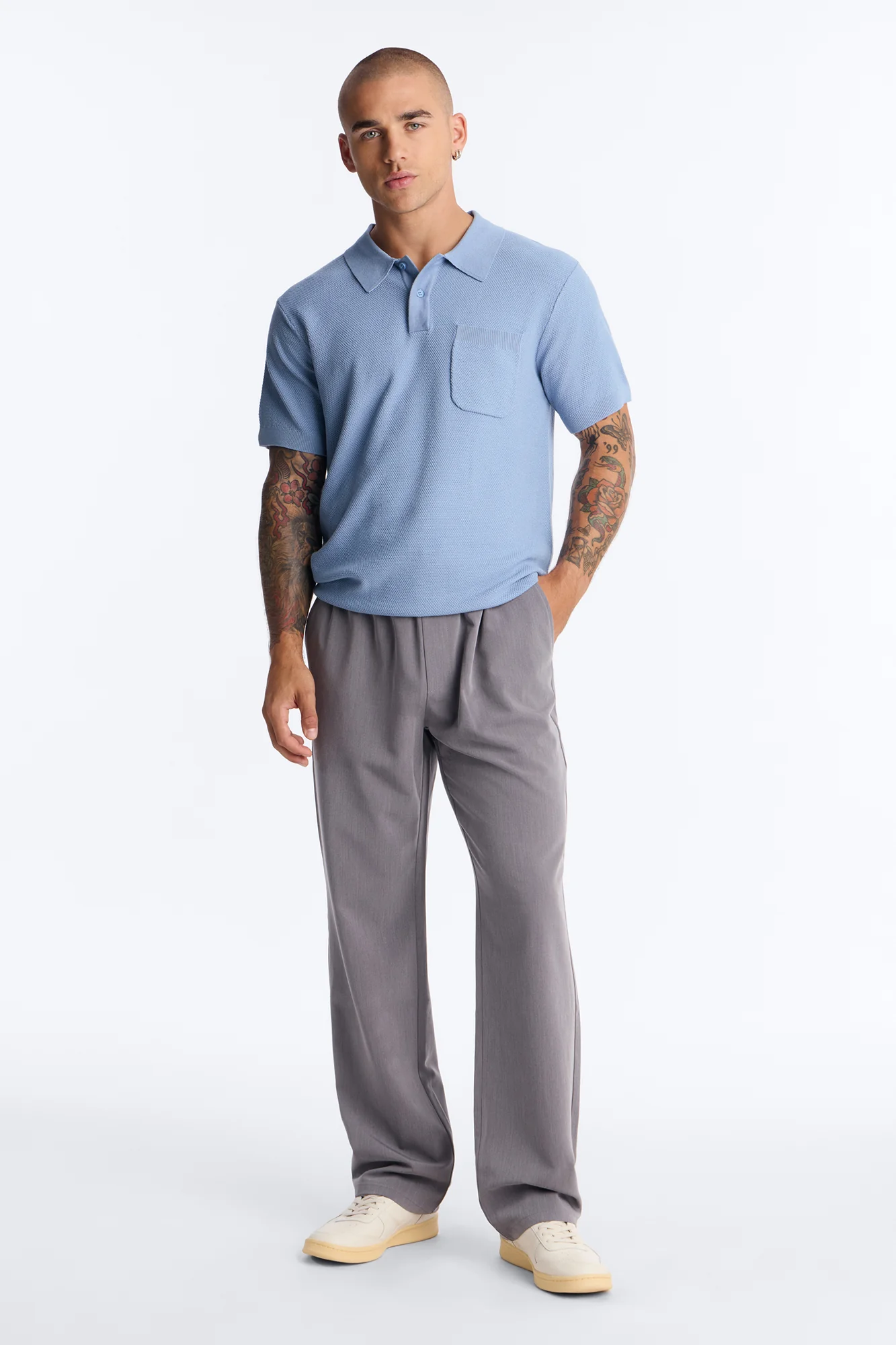 Everyday Pocket Pique Polo - Light Blue - Image 2