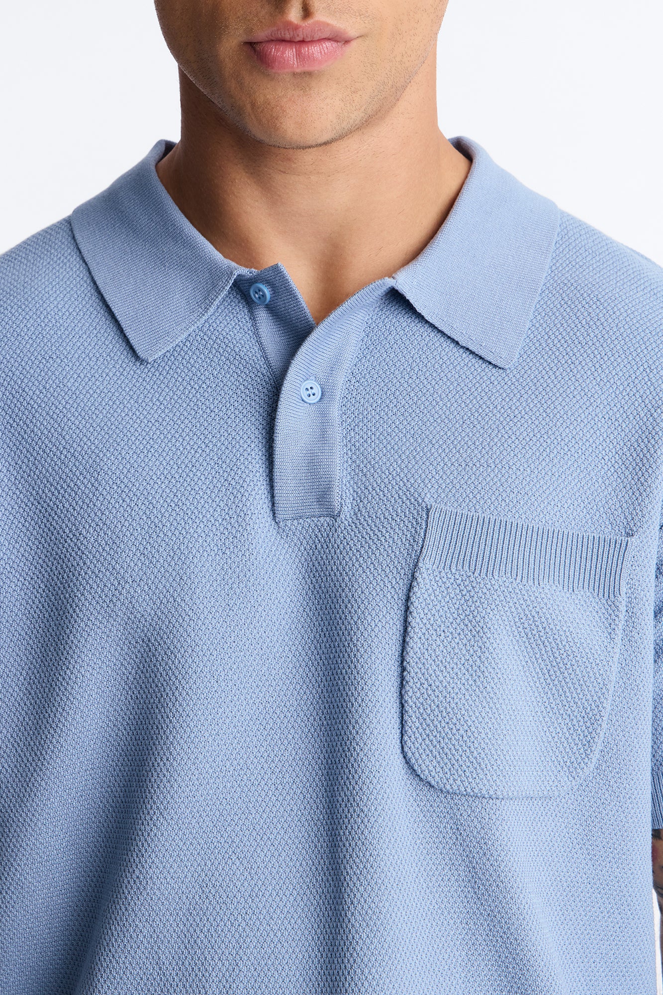 Everyday Pocket Pique Polo - Light Blue - Image 3