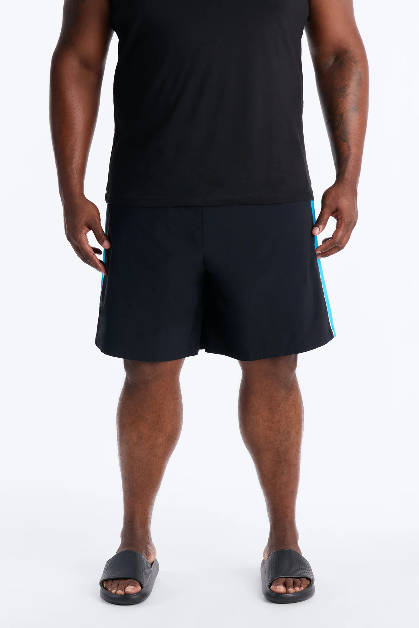 Everyday Stretch Paneled Boardshorts 9″ - Black/Blue - Image 5