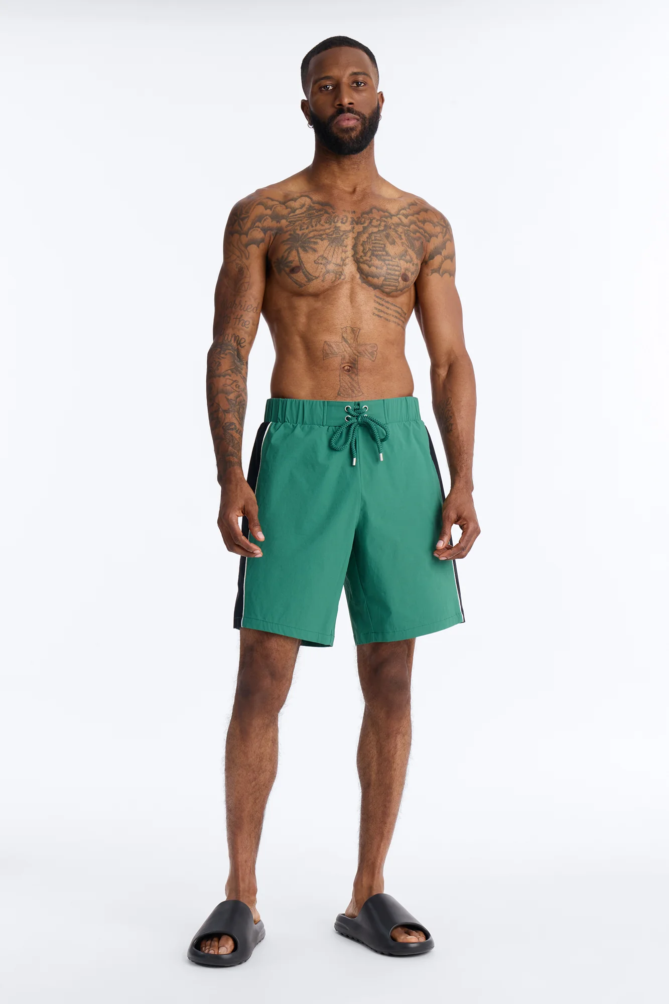 Everyday Stretch Paneled Boardshorts 9″ - Green - Image 2